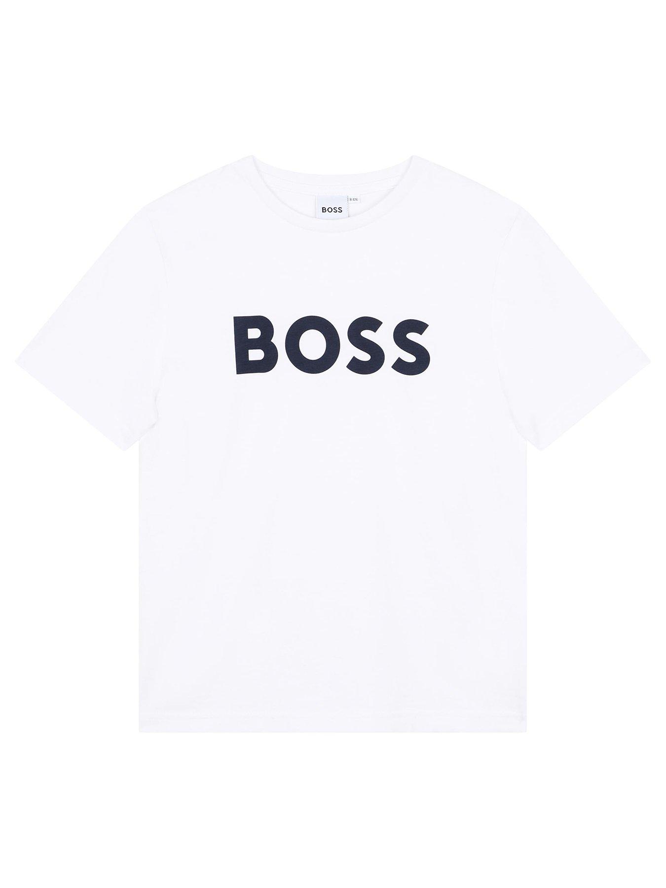 undefined Boys Short Sleeve Large Logo T-shirt - White