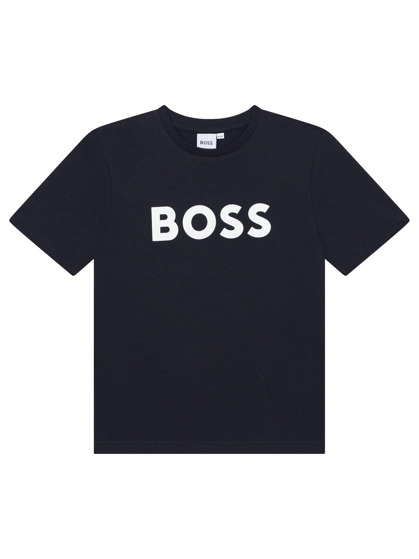 Image 1 of 2 of BOSS Boys Short Sleeve Large Logo T-shirt - Navy