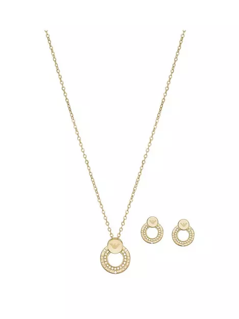 prod1092054062: Sentimental Womens Necklace & Stud Earring Jewellery Set