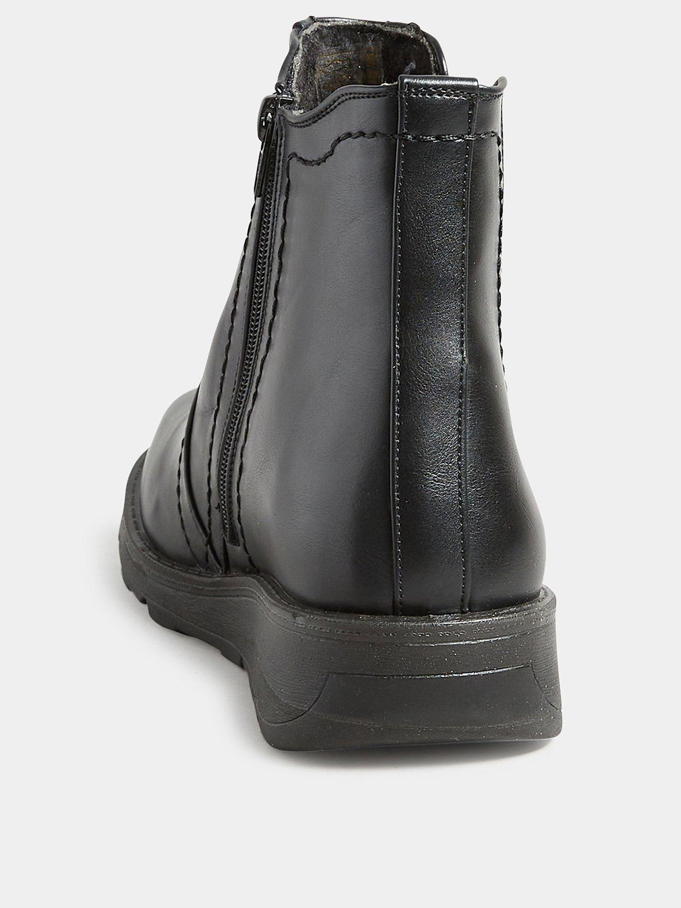 Image 2 of 4 of Yours Wide Fit Wedge Chelsea Boot Black
