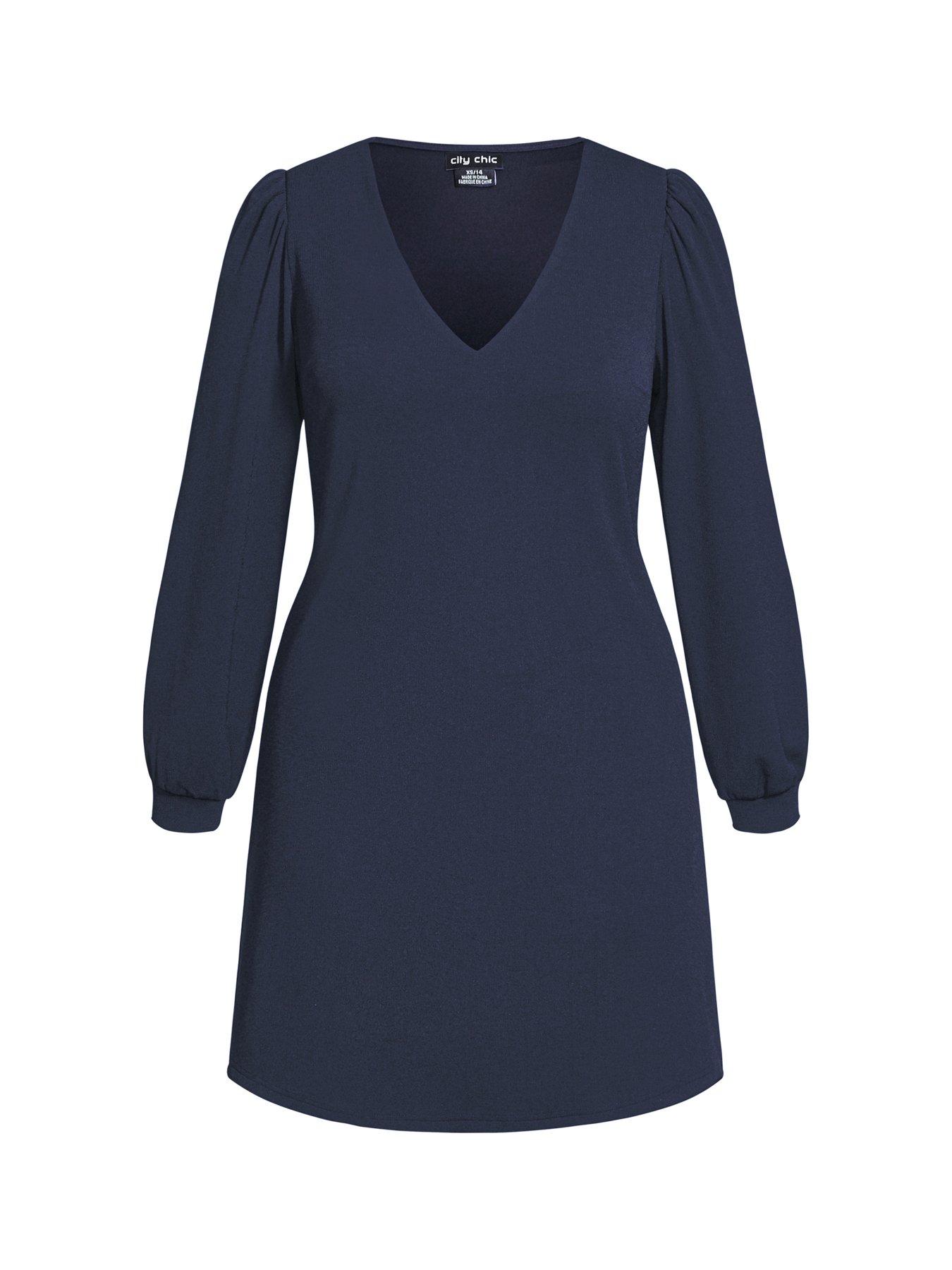 Image 3 of 3 of City Chic Quiero Dress - Navy