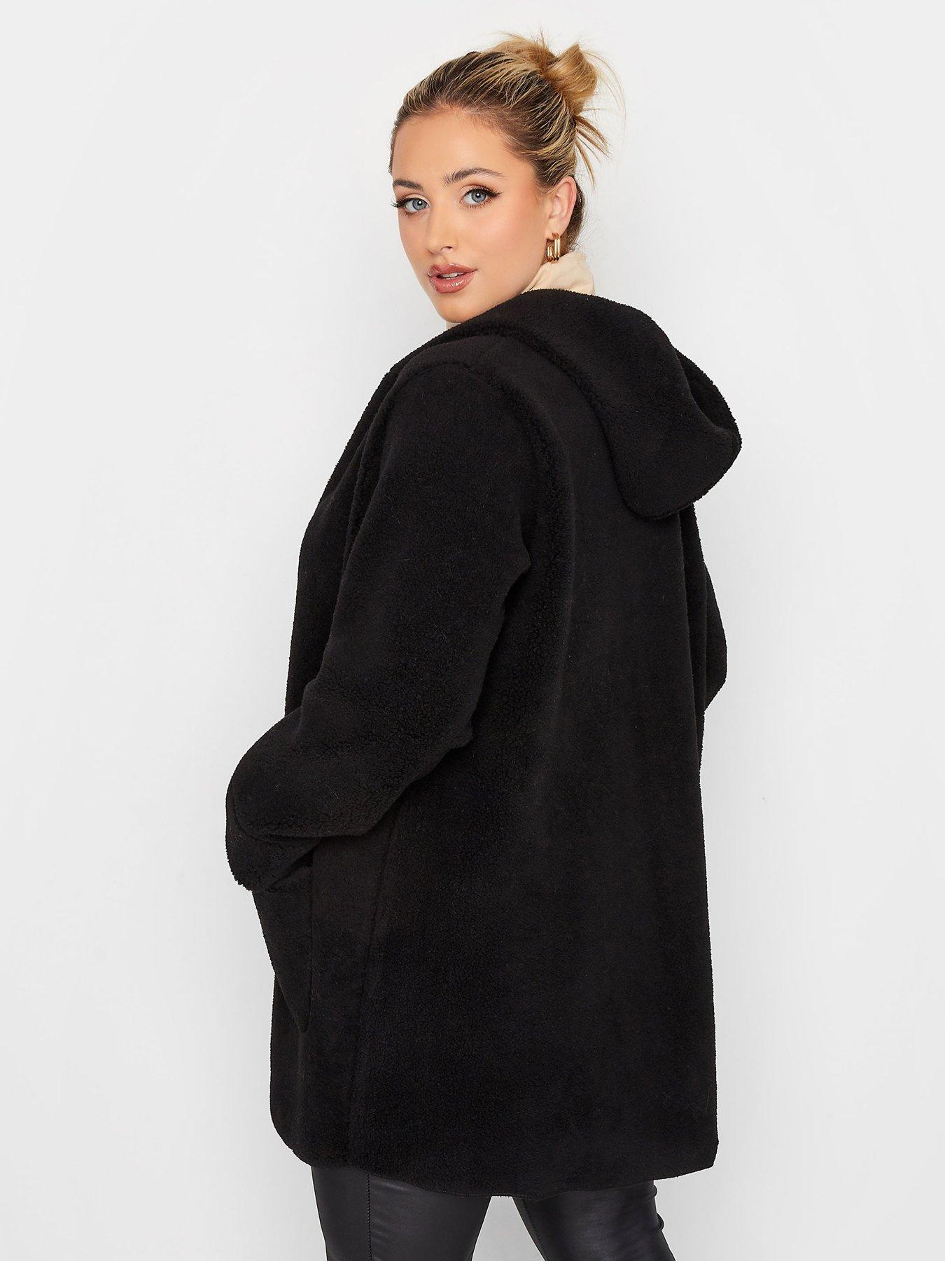 yours-faux-fur-jacket-with-hood-blackstillFront