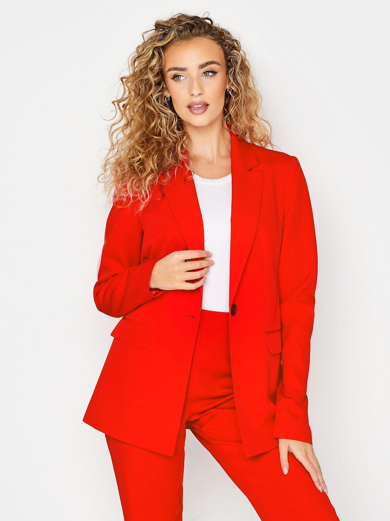 Long Tall Sally Red Scuba Crepe Blazer