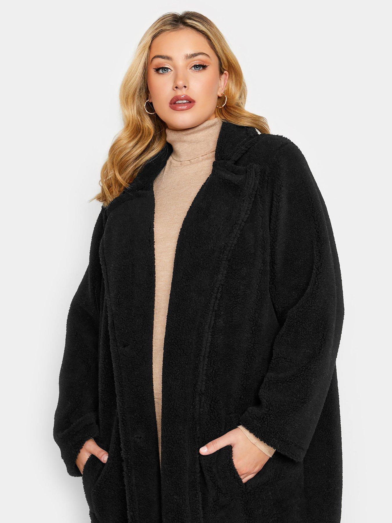 Image 1 of 4 of Yours Faux Fur Jacket - Black