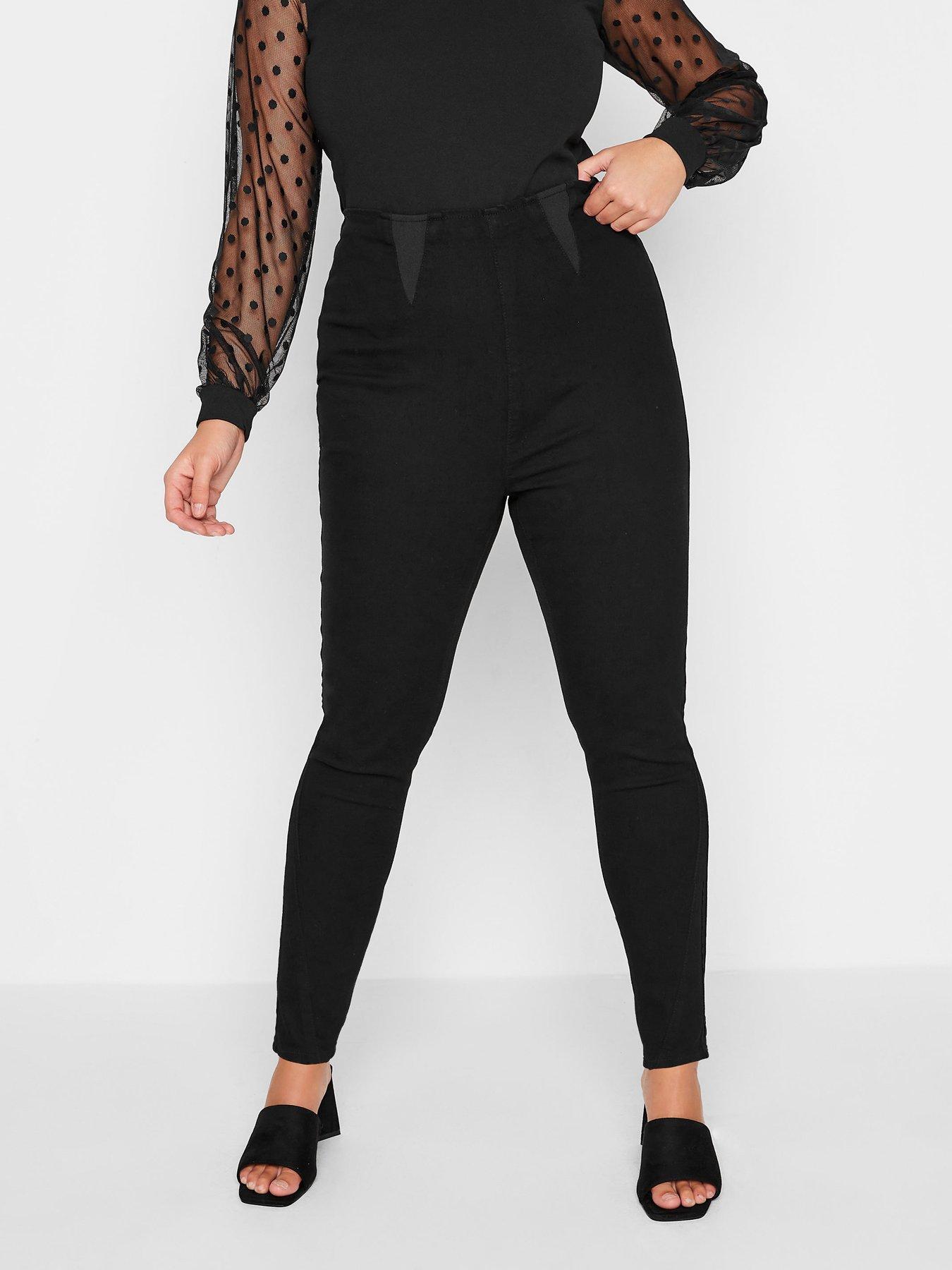 Yours Yours Side Split Elastic Insert Jegging Black