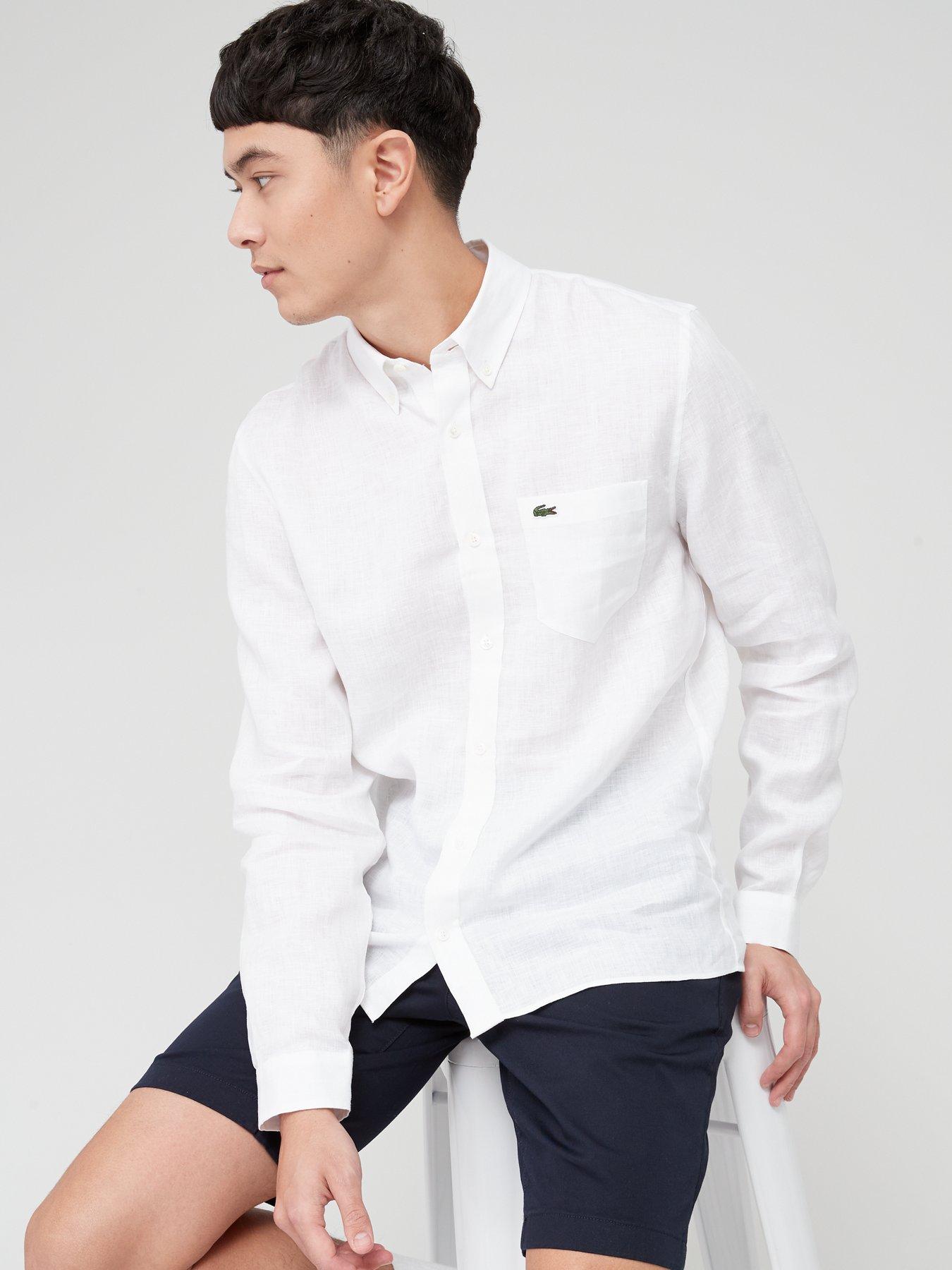 lacoste-long-sleeve-linen-shirt-whiteoutfit