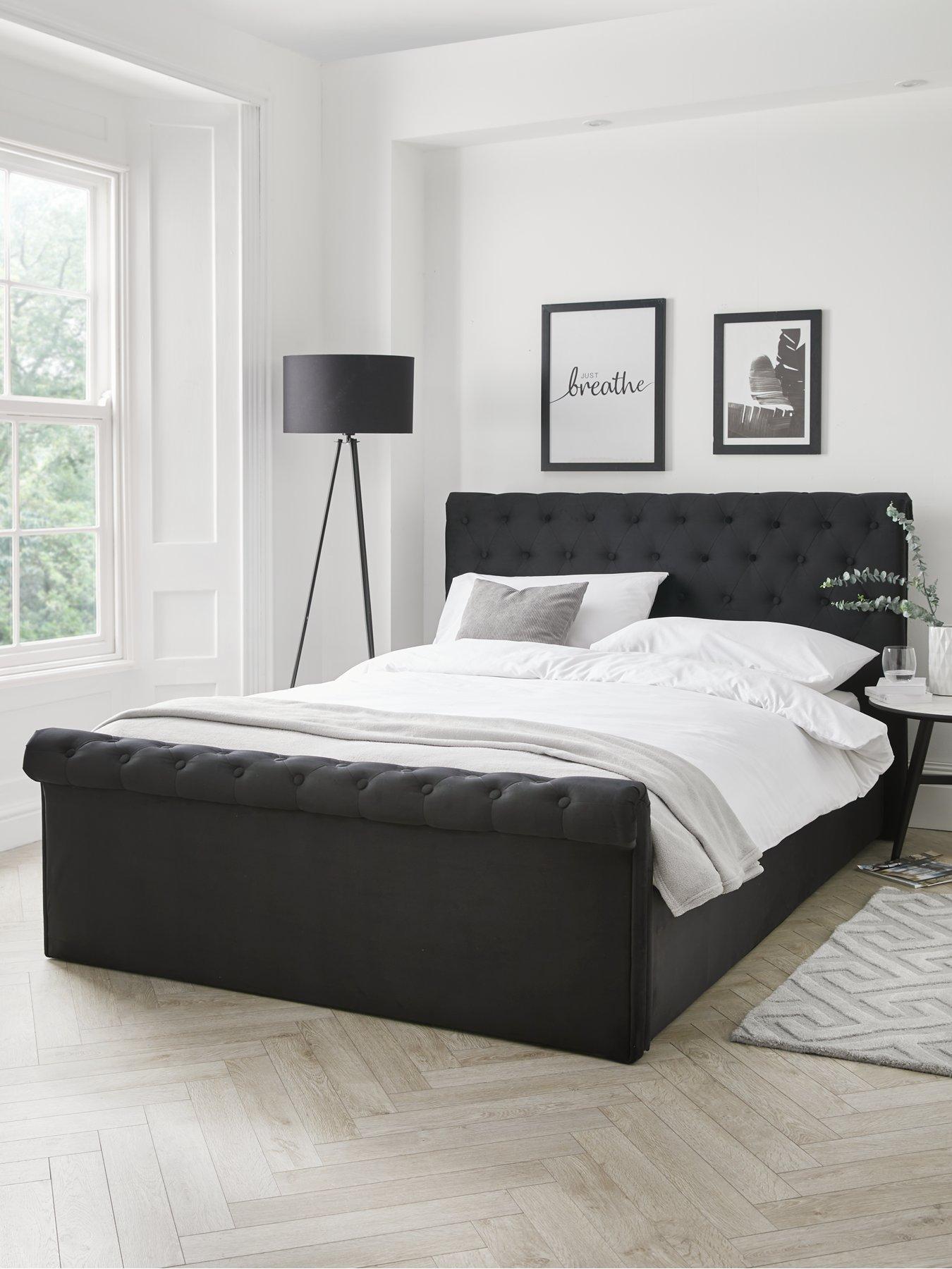 undefined Chesterfield Ottoman Storage Bed - Black