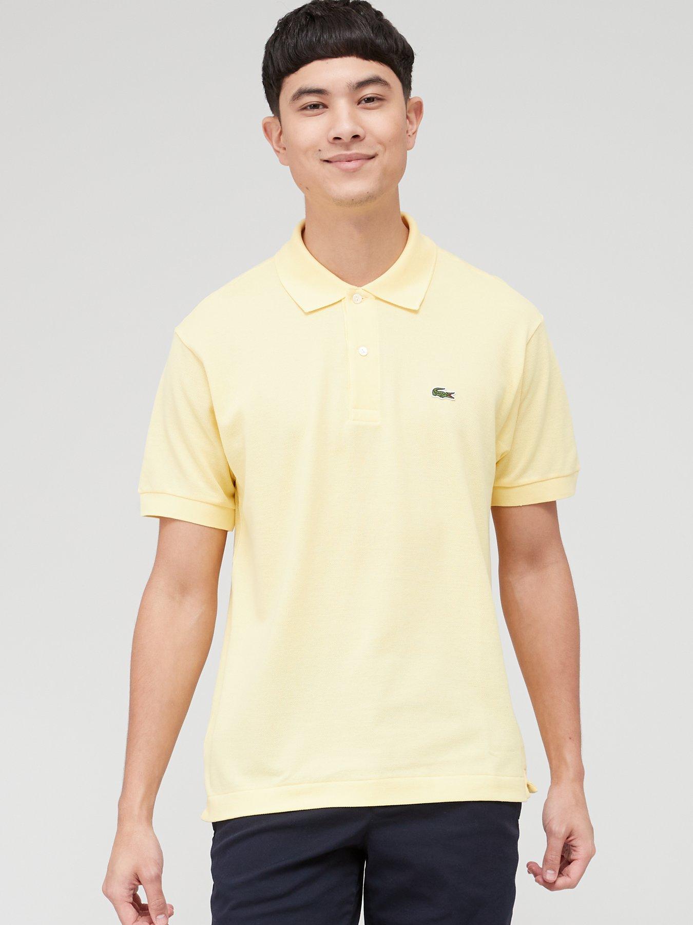 Mens yellow lacoste polo sale