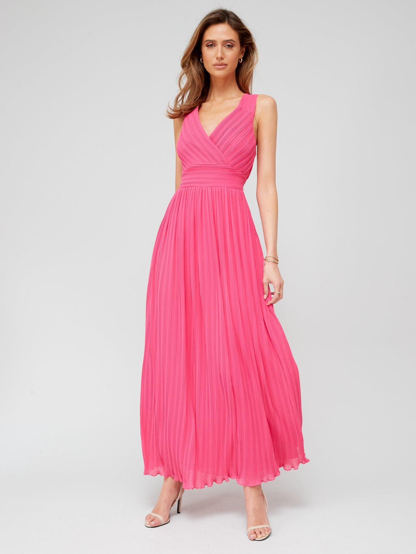 fig-basil-pleated-waisted-dress-pinkback