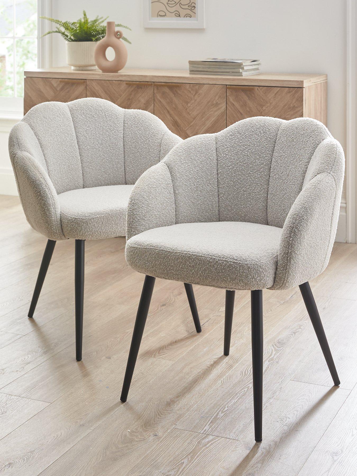 Grey and cream dining shop chairs