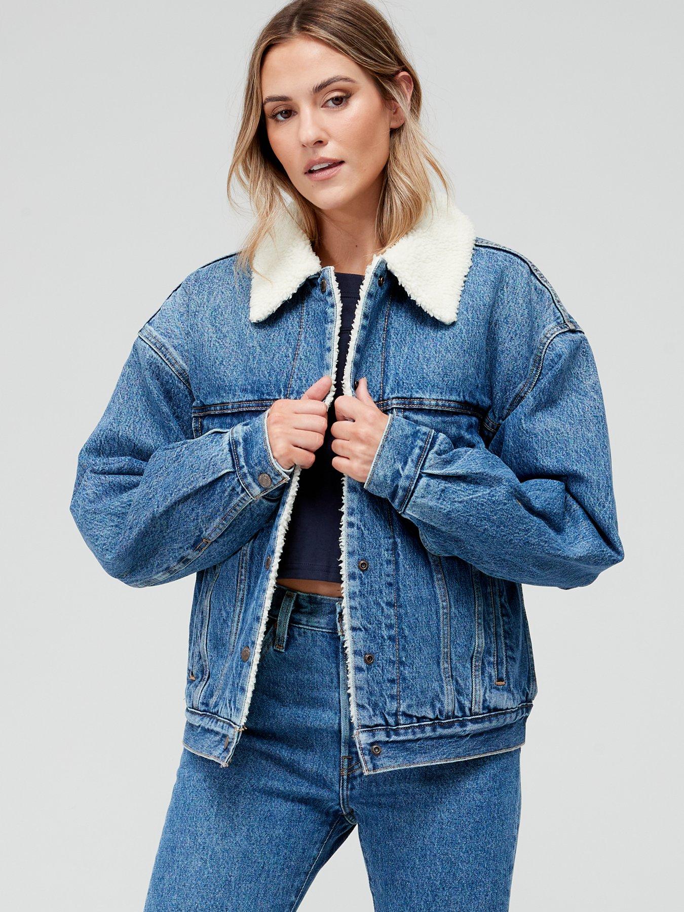 Levi's shearling denim jacket on sale womens