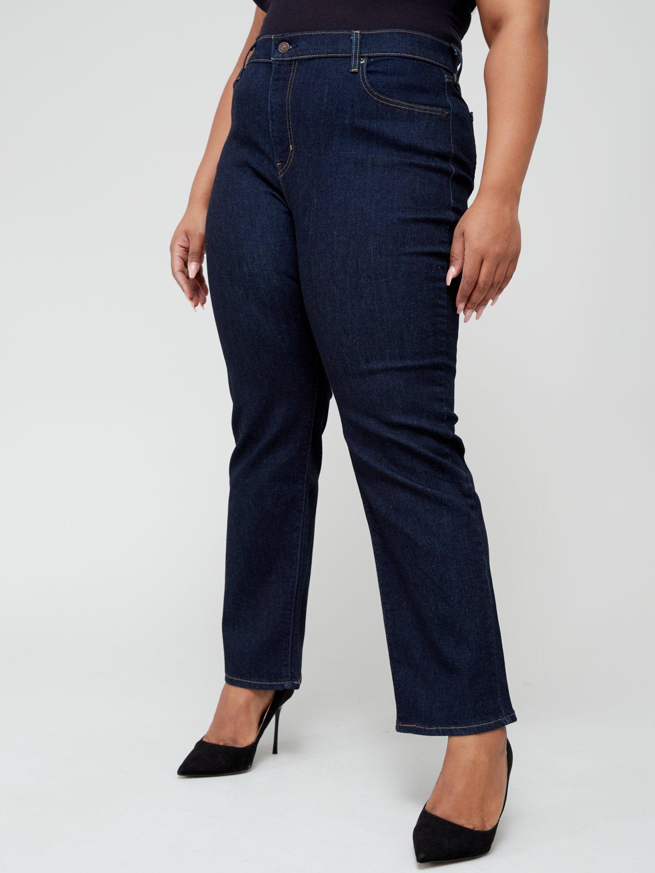 Image of Levi's Plus 724T High Rise Slim Straight Jeans - Blue Wave Rinse