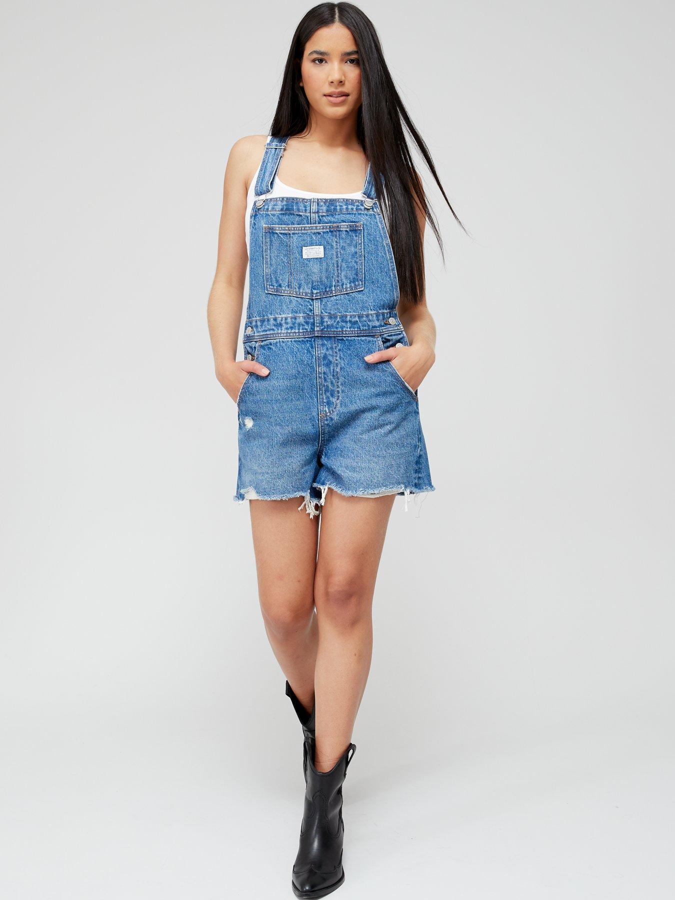 Levi dungaree shorts online