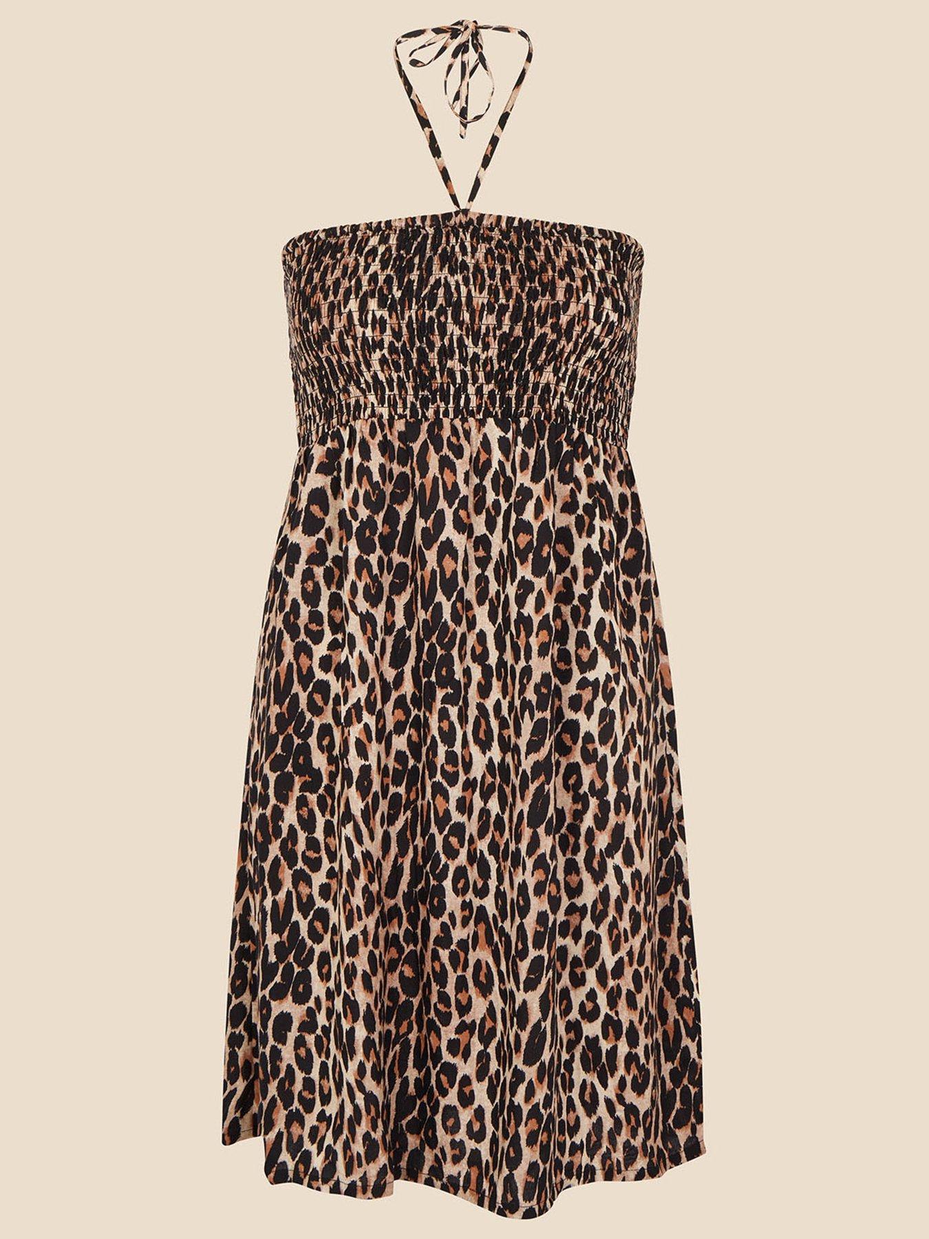 Image 3 of 4 of Accessorize Concession Leopard Bandeau Dress