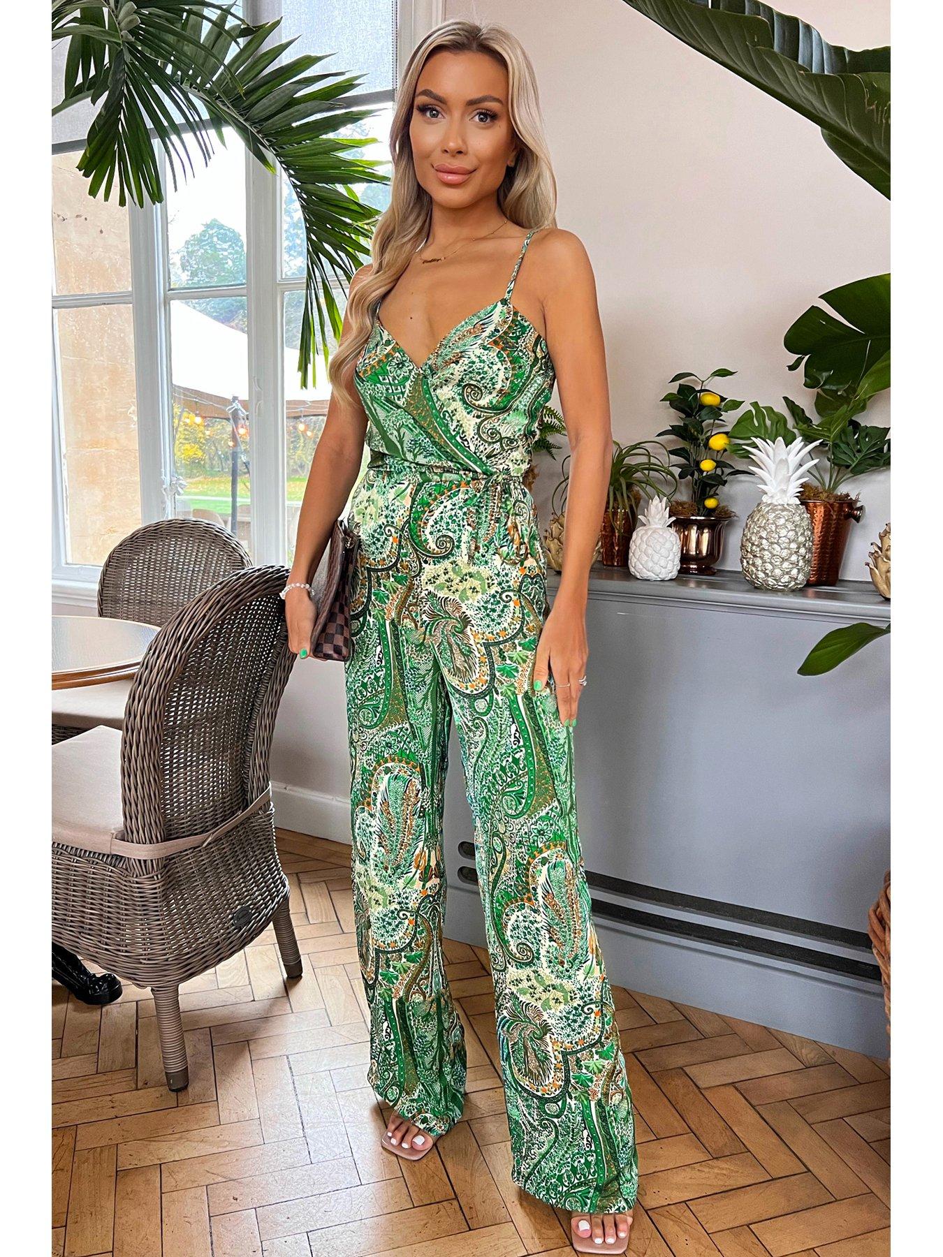 AX Paris Paisley Jumpsuit - Green | Very Ireland