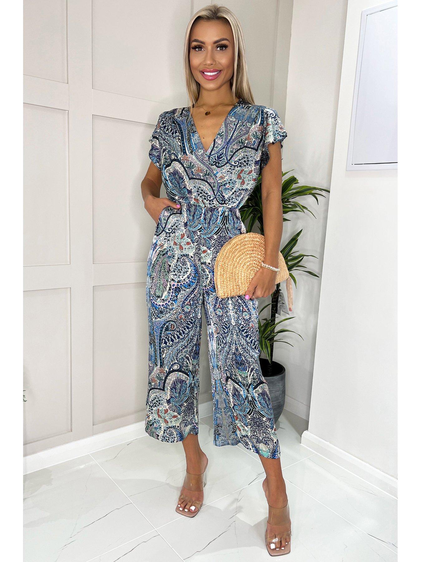 AX Paris Paisley Print Jumpsuit - Blue | Very Ireland