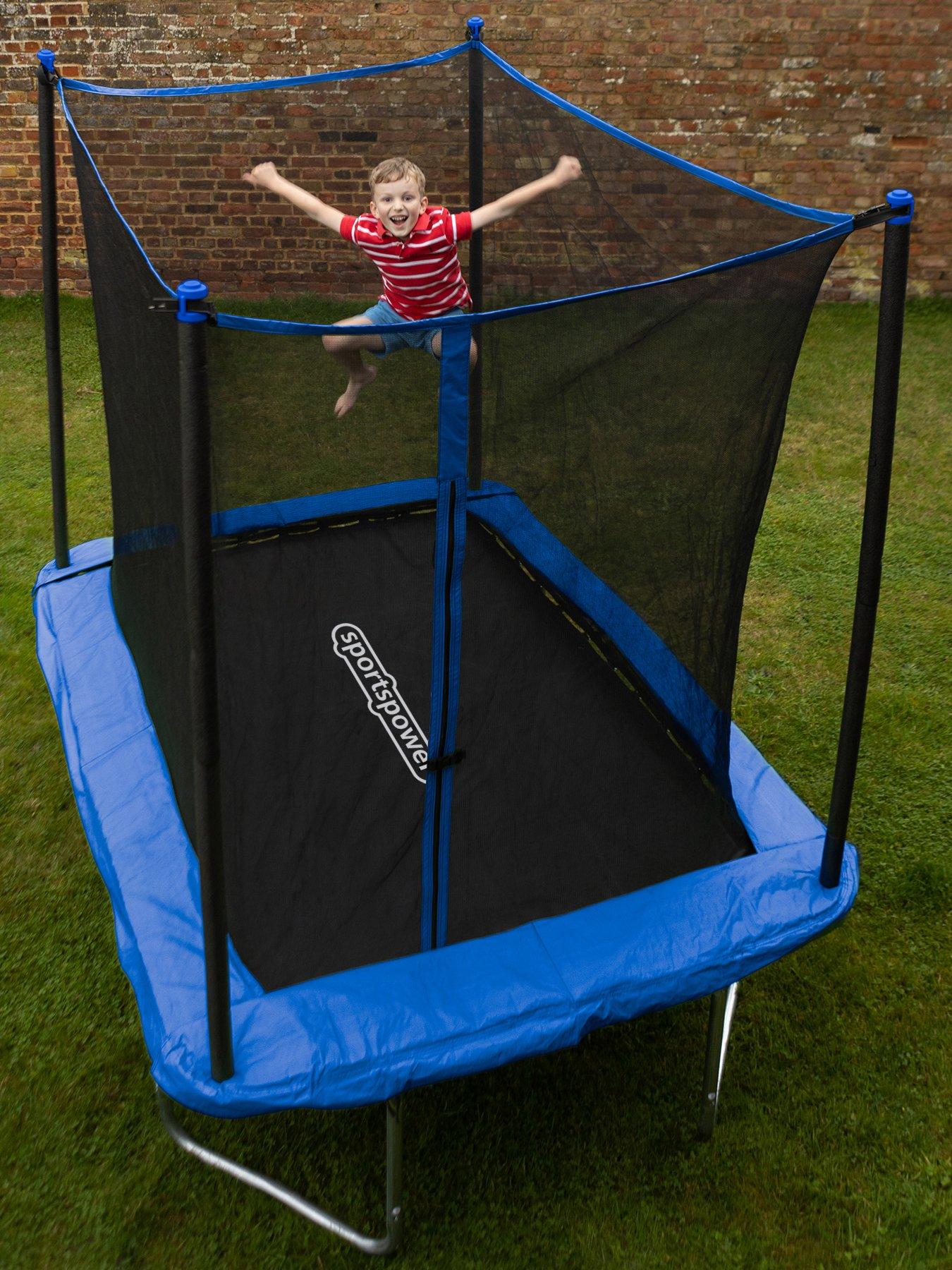 Image 1 of 6 of Sportspower 8ft x&nbsp;6ft Bounce Pro Rectangular Trampoline &amp; Enclosure