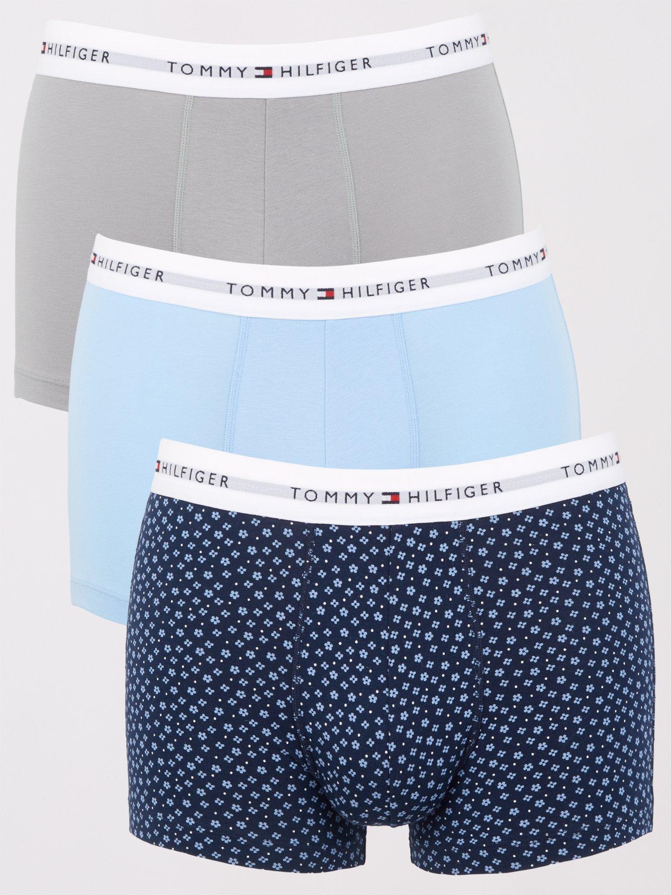 Tommy Hilfiger 3 Pack Trunks Grey/Blue | Very