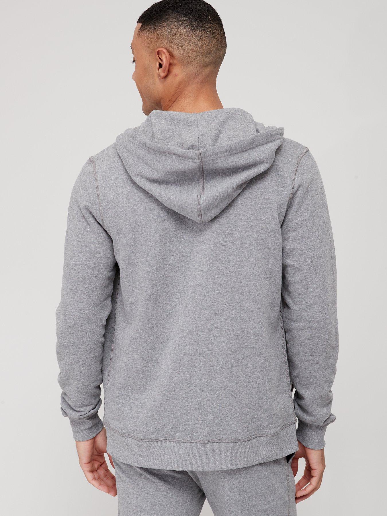 Image 2 of 4 of Tommy Hilfiger Tommy Hilfiger Zip Thru Hooded Loungewear Top - Grey