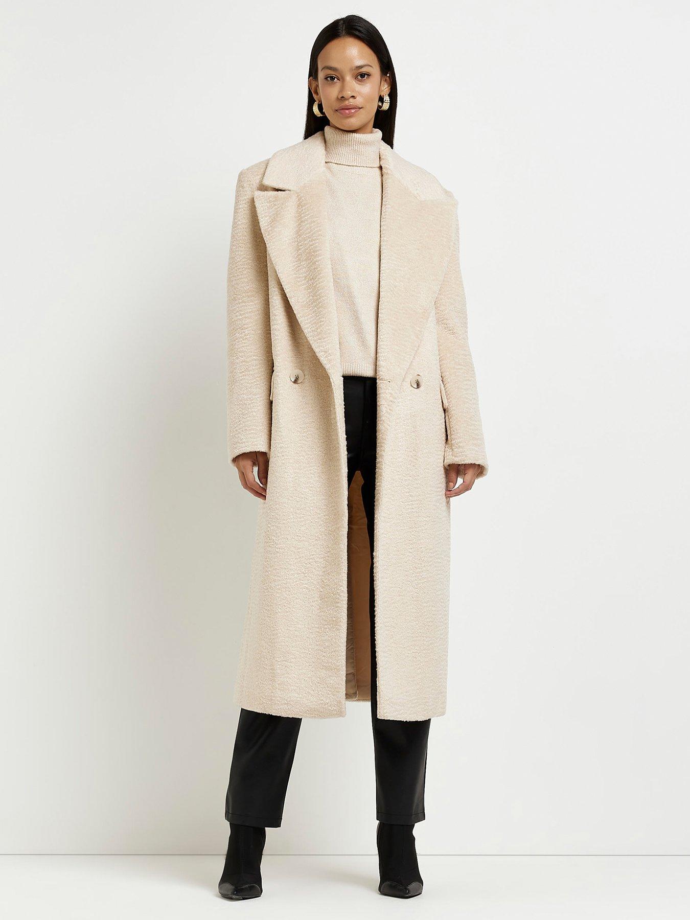 Long cream coat best sale