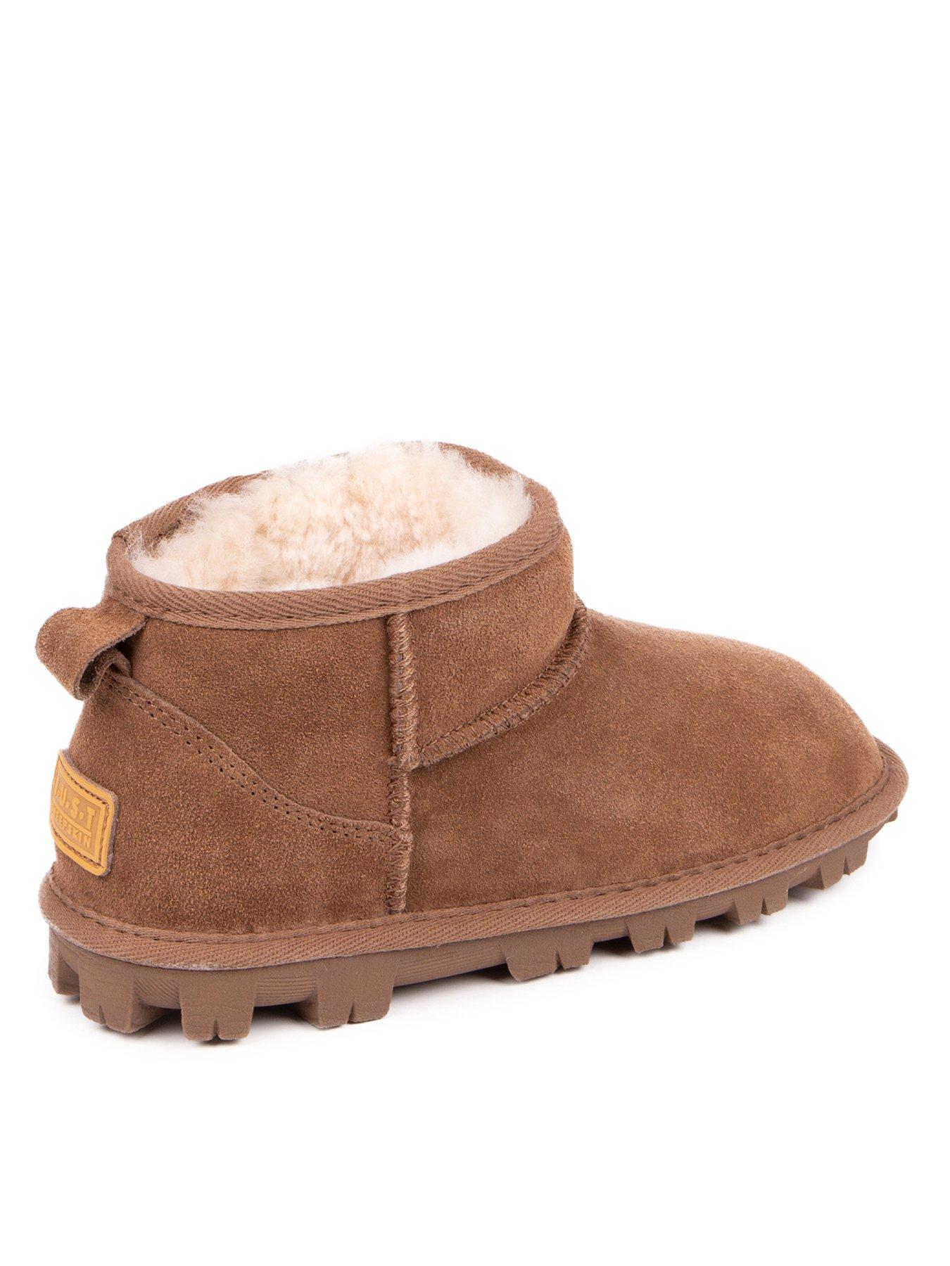 just-sheepskin-grace-mini-boots-brownstillFront