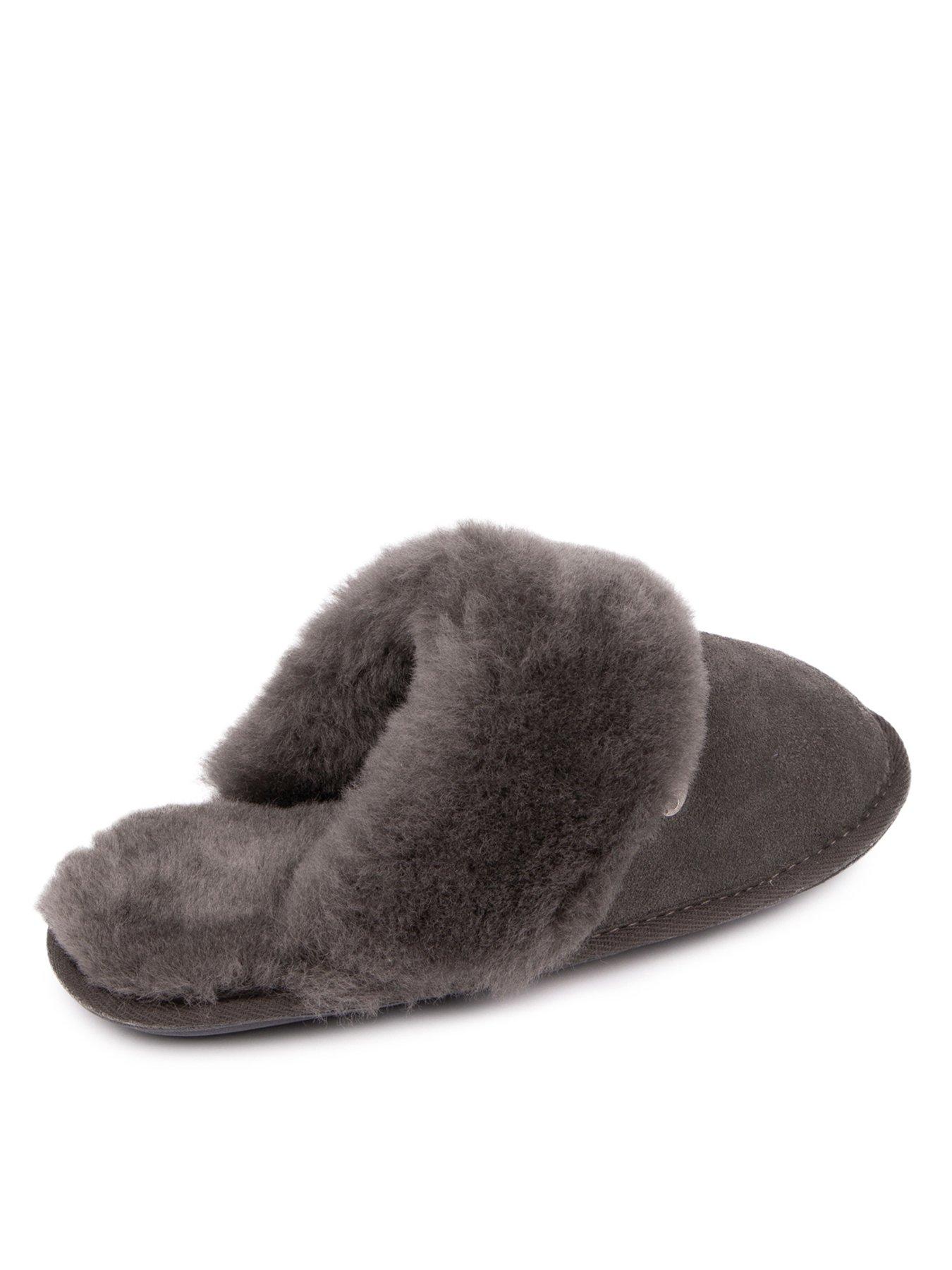 just-sheepskin-ladies-duchess-sheepskin-slippers-greystillFront