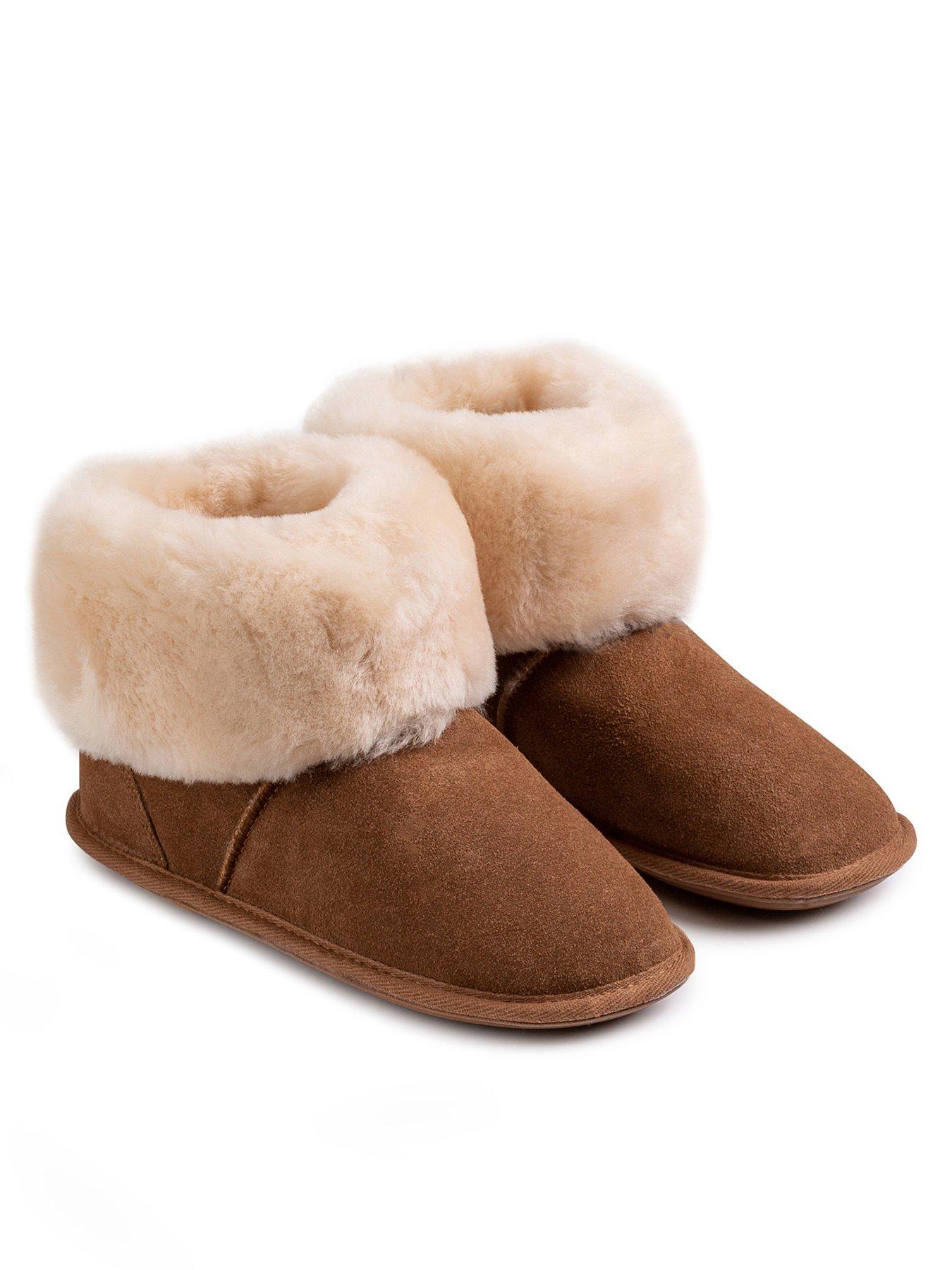 Image 1 of 4 of Just Sheepskin Ladies Albery Sheepskin Boot Slippers - Brown