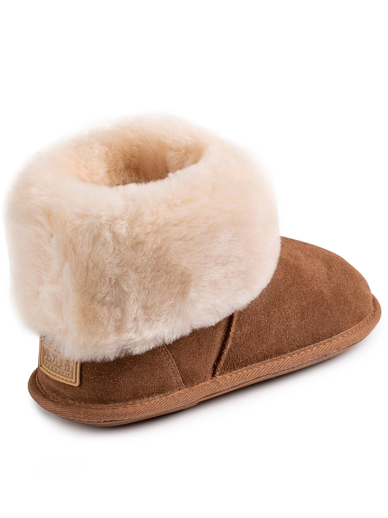 Image 2 of 4 of Just Sheepskin Ladies Albery Sheepskin Boot Slippers - Brown