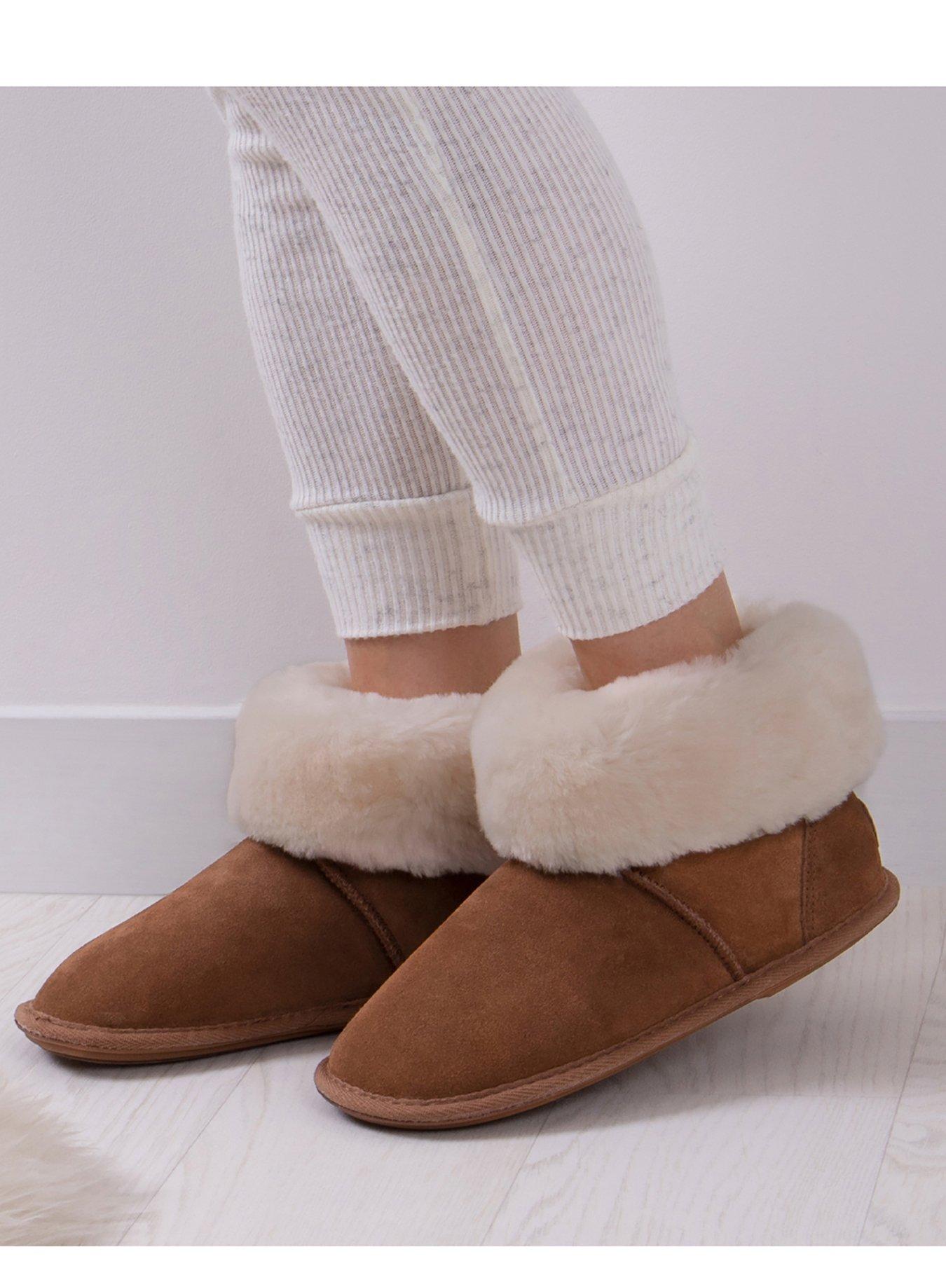 Image 3 of 4 of Just Sheepskin Ladies Albery Sheepskin Boot Slippers - Brown