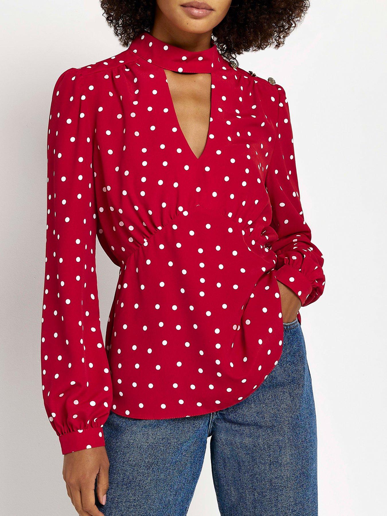 River island polka store dot blouse