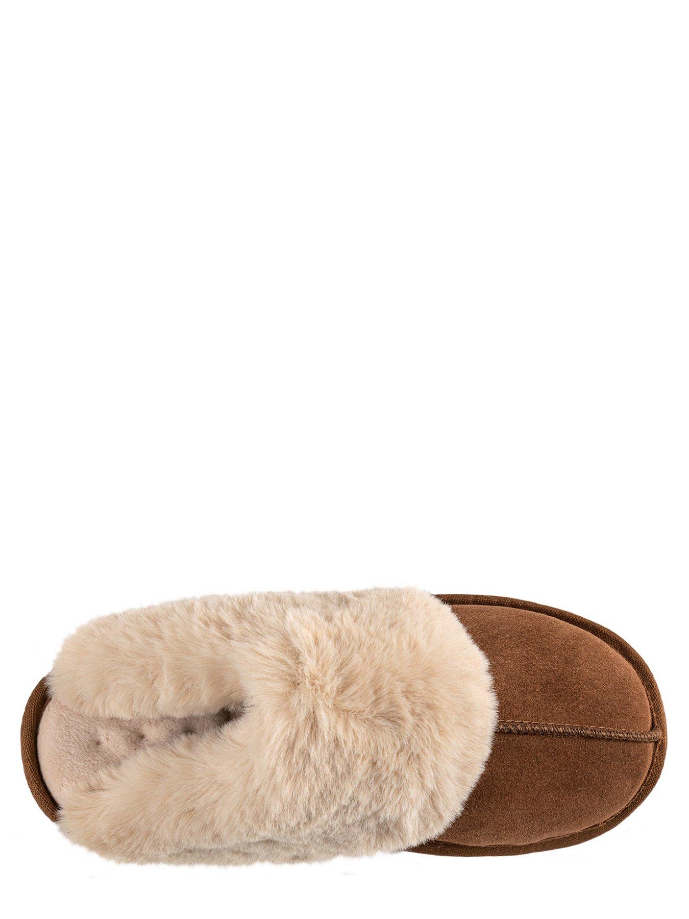 totes-isotoner-ladies-mule-slipper-with-fur-cuff-light-brownoutfit