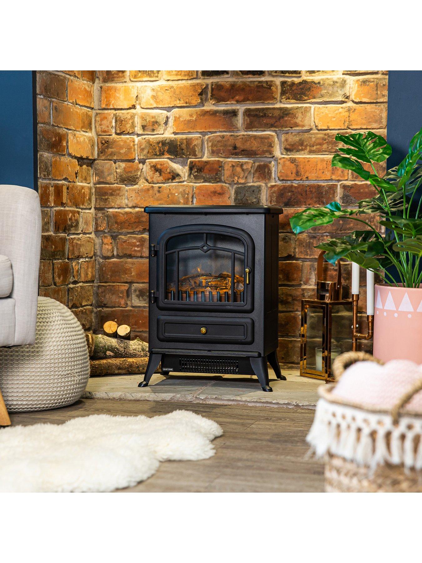 Image 4 of 8 of Russell Hobbs RHEFSTV1002B 1.85KW Black Electric Stove Fire