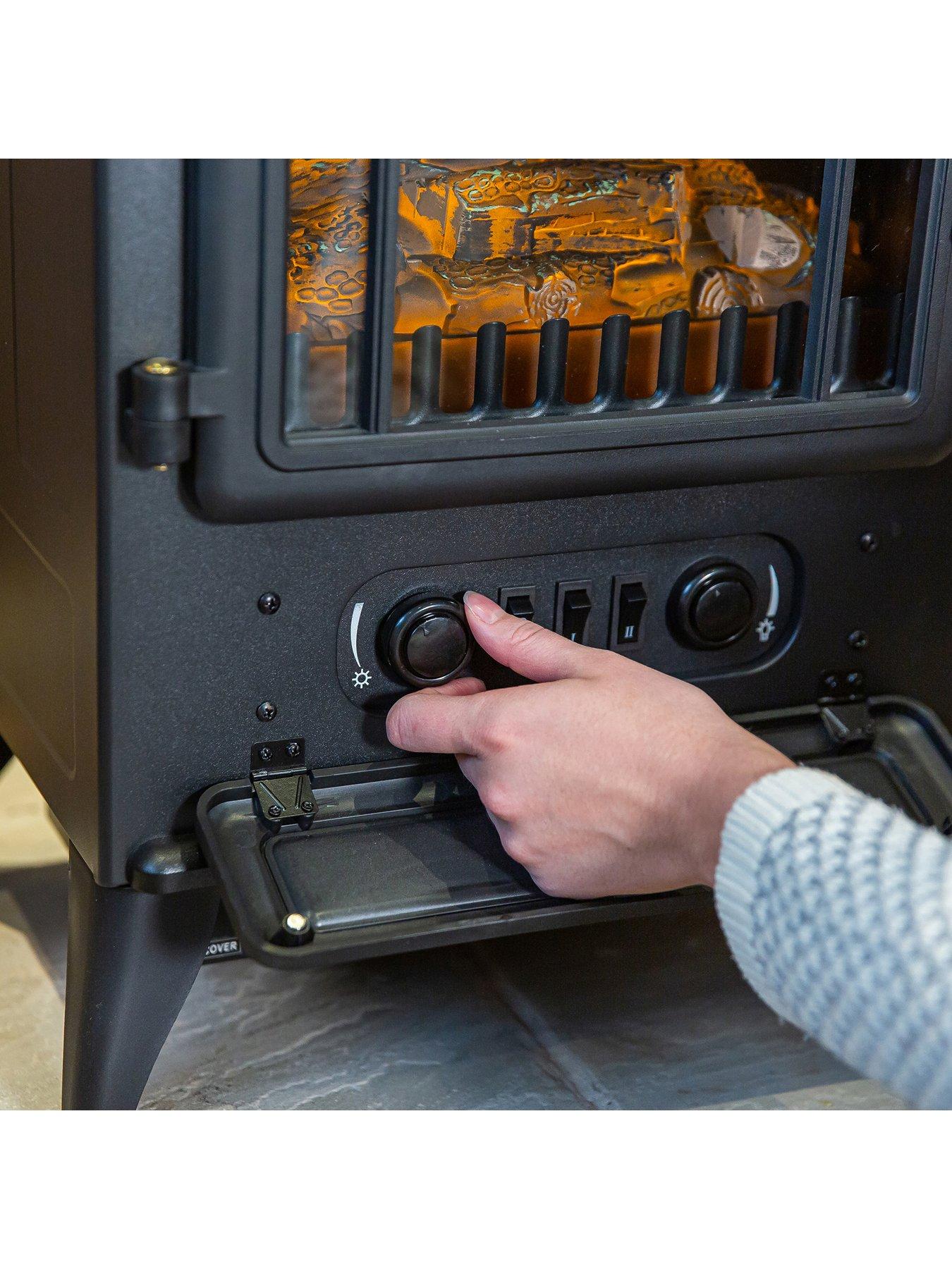 Image 7 of 8 of Russell Hobbs RHEFSTV1002B 1.85KW Black Electric Stove Fire
