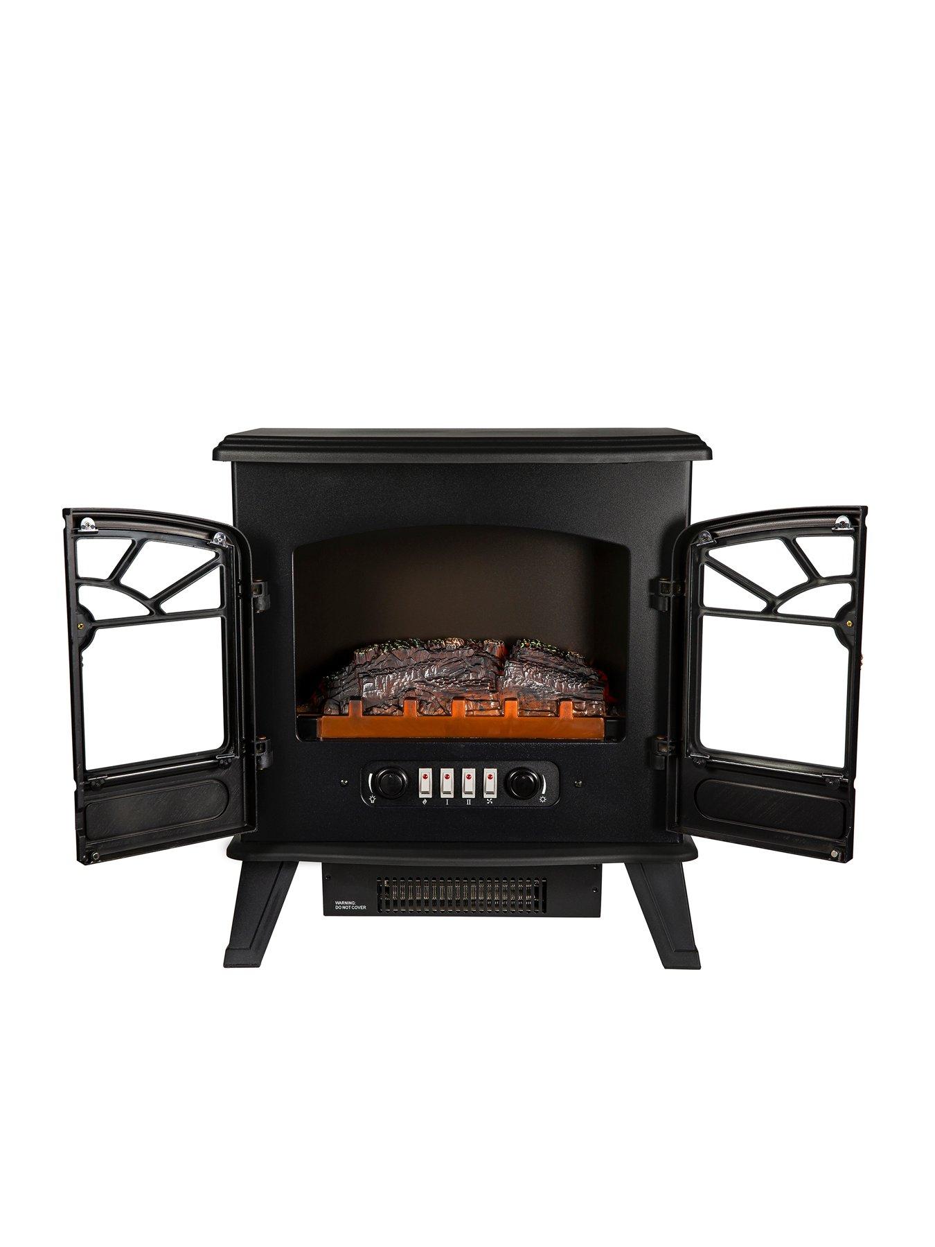 Image 3 of 8 of Russell Hobbs RHEFSTV2003B 1.85kW Double Door Stove Fire