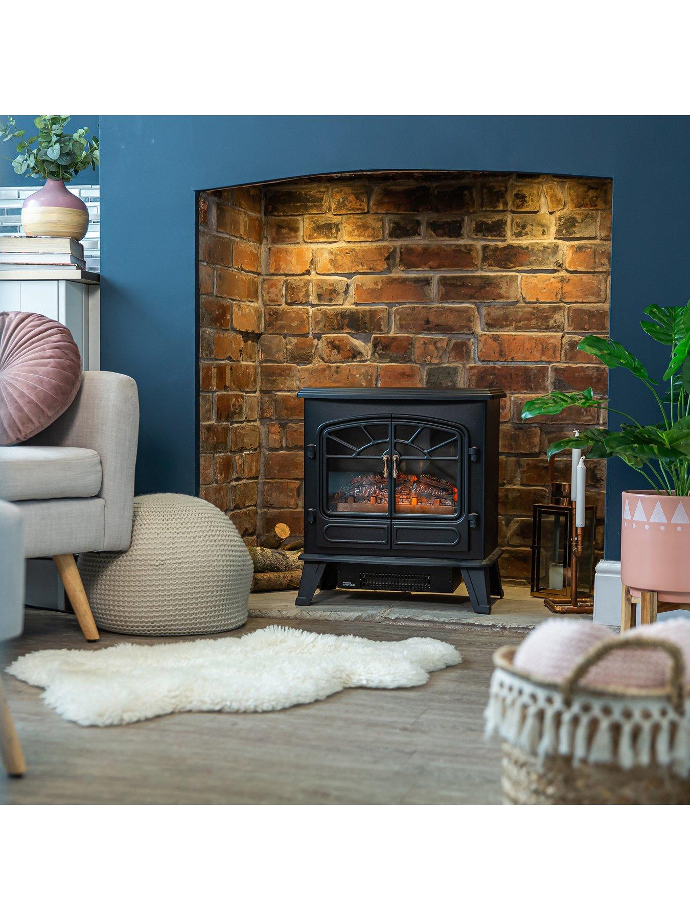 Image 4 of 8 of Russell Hobbs RHEFSTV2003B 1.85kW Double Door Stove Fire