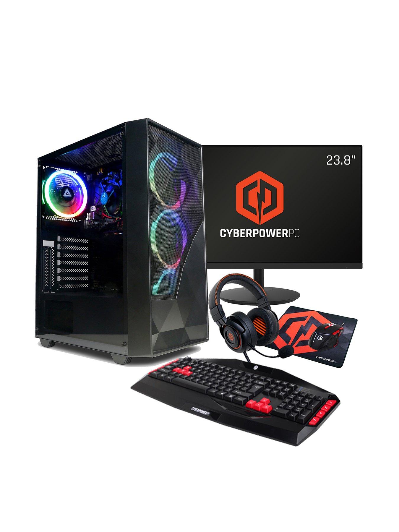 undefined Eurus Gaming PC Bundle - AMD Ryzen 5 5600G, 8GB RAM, 500GB M.2 NVMe SSD - with 23.8in Monitor, Headset, Keyboard, Mouse  &  Pad