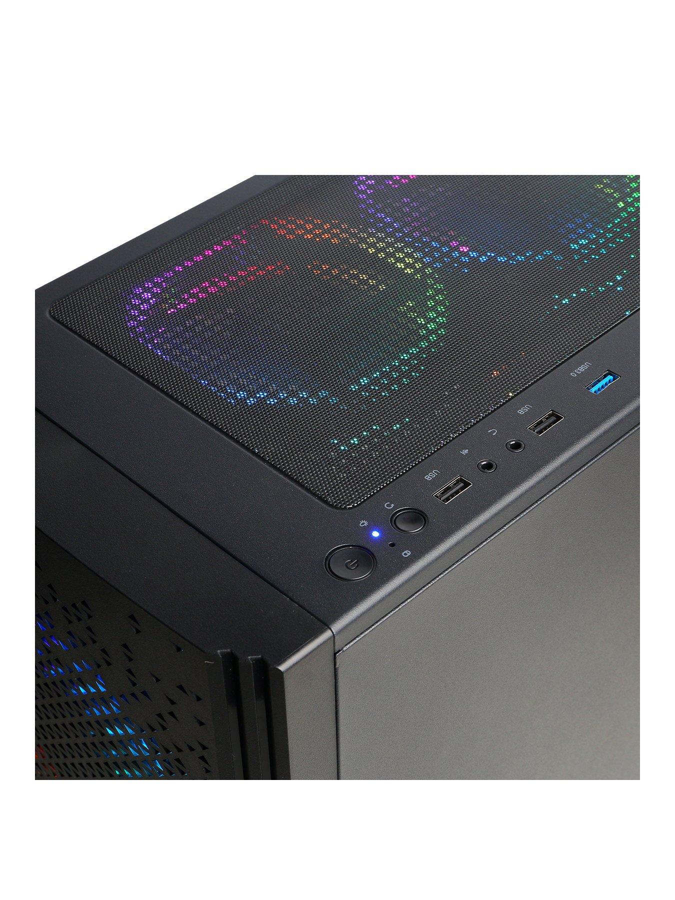 Image 2 of 6 of CyberPower PC Cyberpower Blaze Ryzen 5, RTX 3050 Gaming PC Bundle with 23.8in FHD Monitor, Headset, Keyboard, Mouse and Mouse Pad.