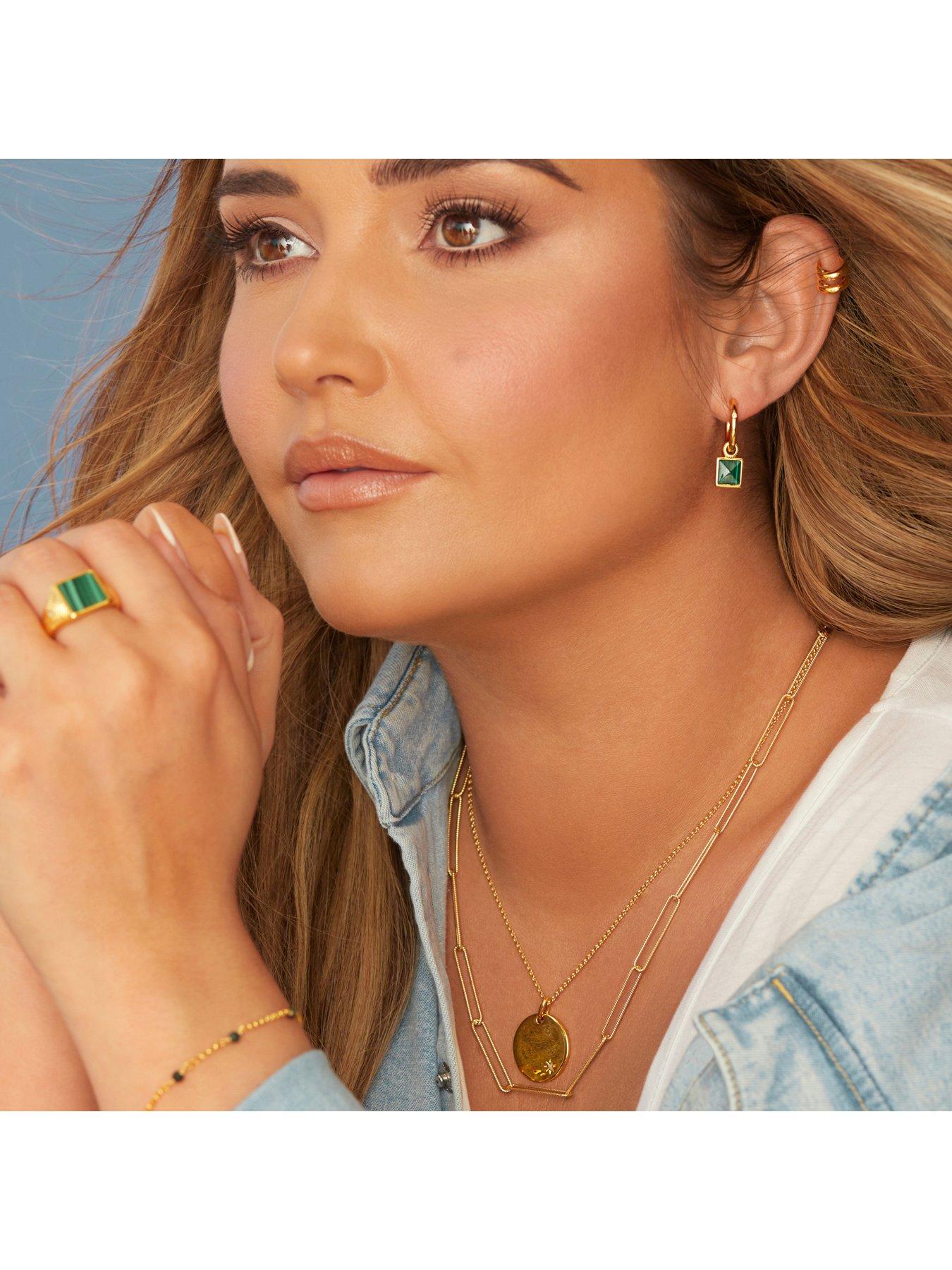 Image 2 of 4 of Hot Diamonds HD X JJ Revive Malachite Square Earrings