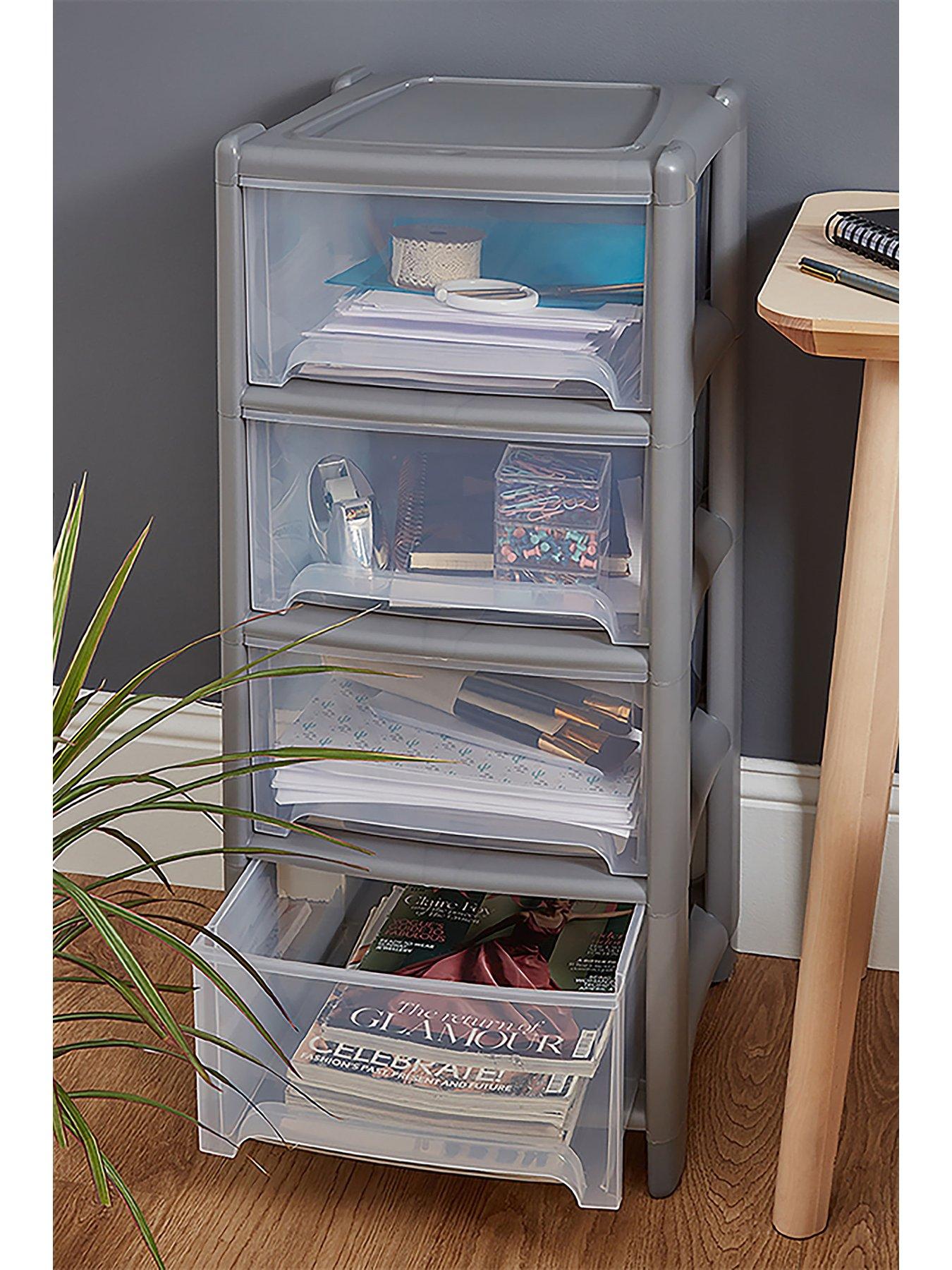 Image 1 of 5 of Wham Deep 4-Drawer Storage Unit - Light Grey
