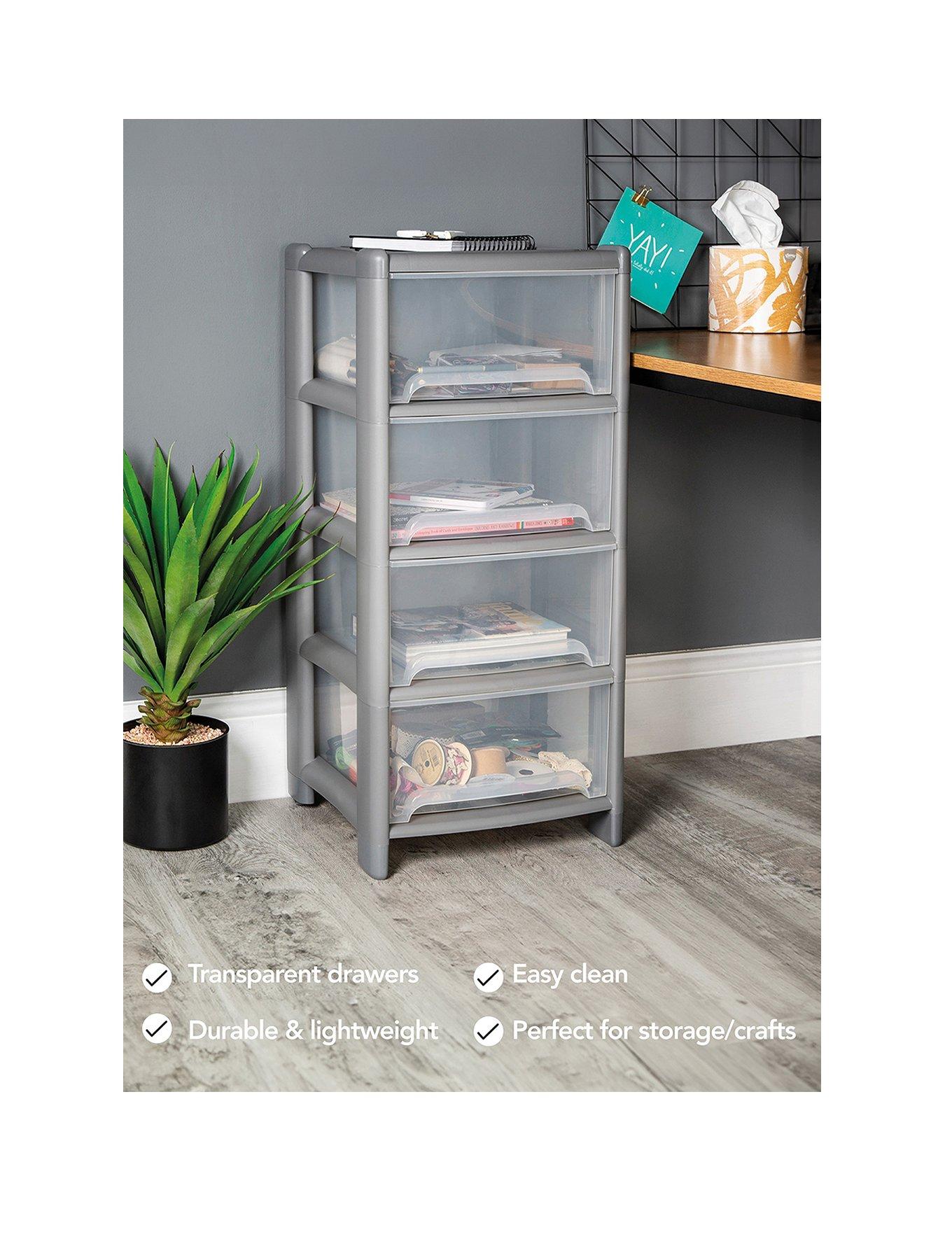 Image 2 of 5 of Wham Deep 4-Drawer Storage Unit - Light Grey
