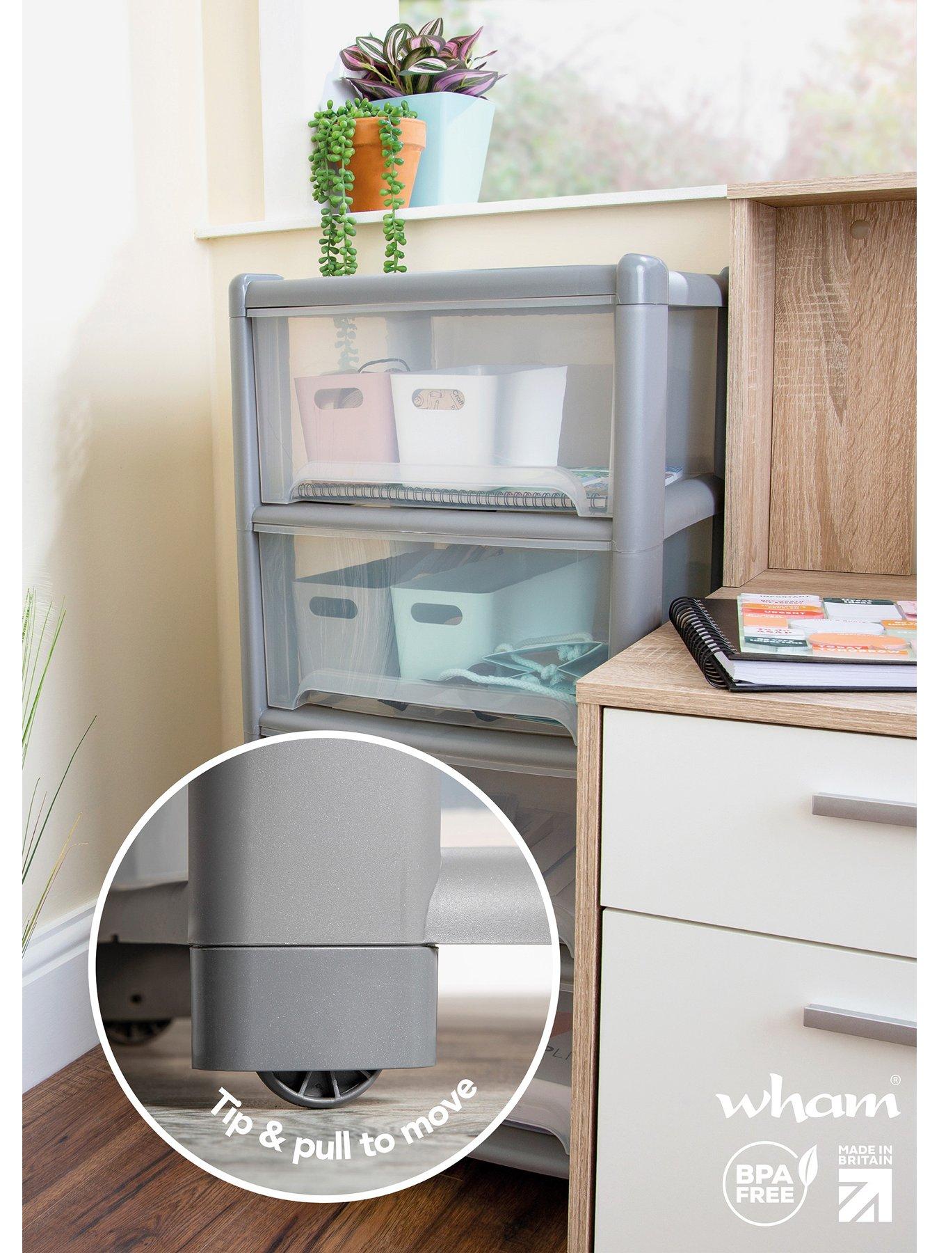 Image 3 of 5 of Wham Deep 4-Drawer Storage Unit - Light Grey