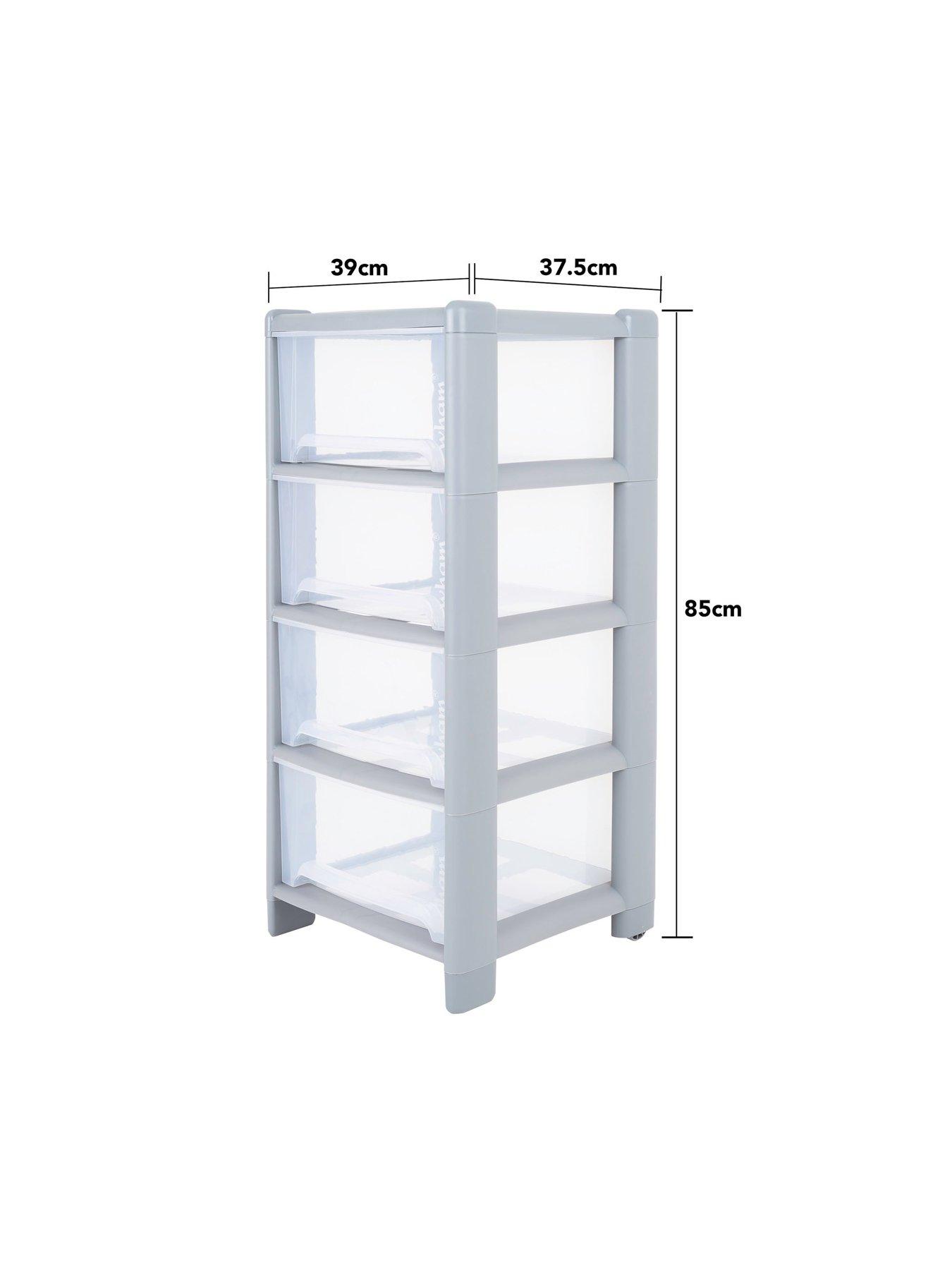 Image 5 of 5 of Wham Deep 4-Drawer Storage Unit - Light Grey