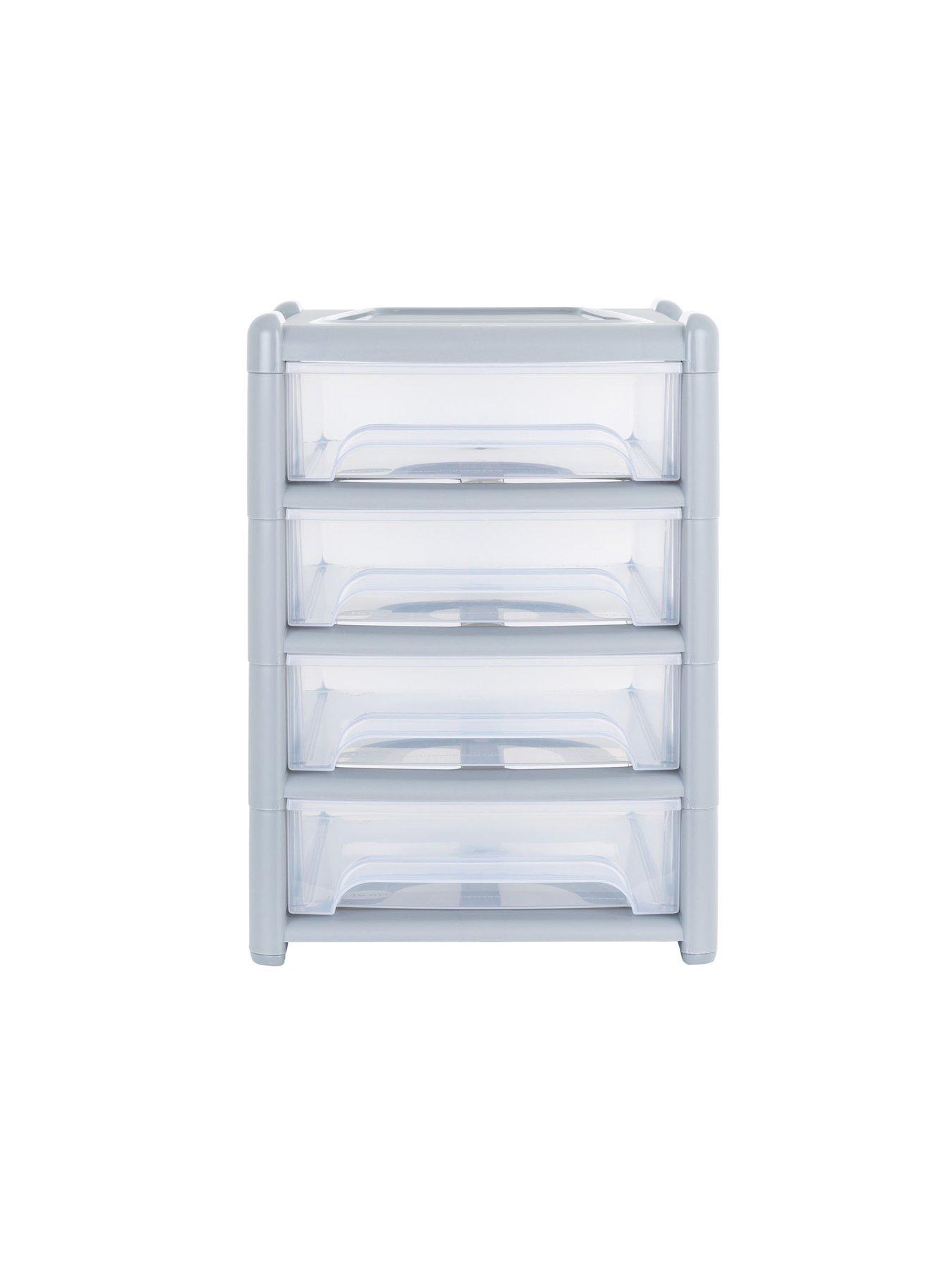 Image 4 of 5 of Wham Shallow 4-Drawer Storage Unit in Light Grey