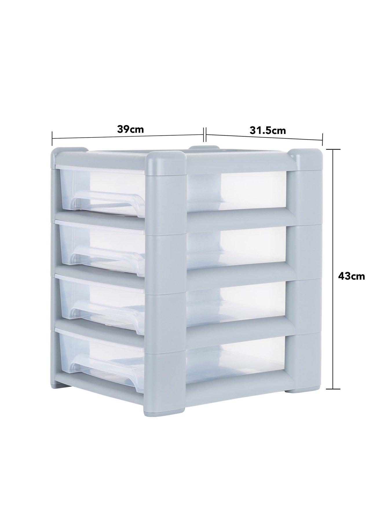 Image 5 of 5 of Wham Shallow 4-Drawer Storage Unit in Light Grey