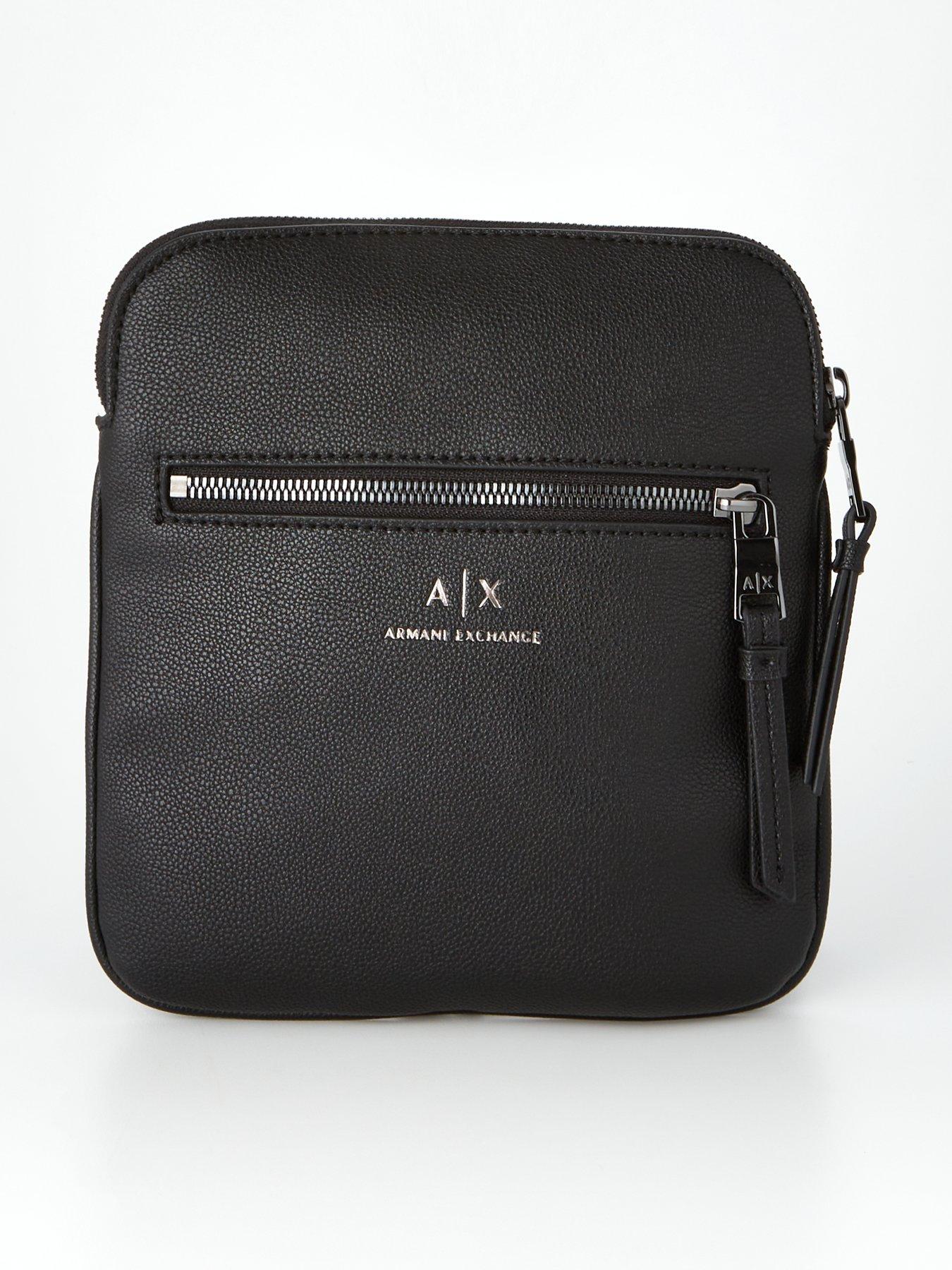 Image 1 of 4 of Armani Exchange Armani Exchange Leather Cross Body Bag - Black