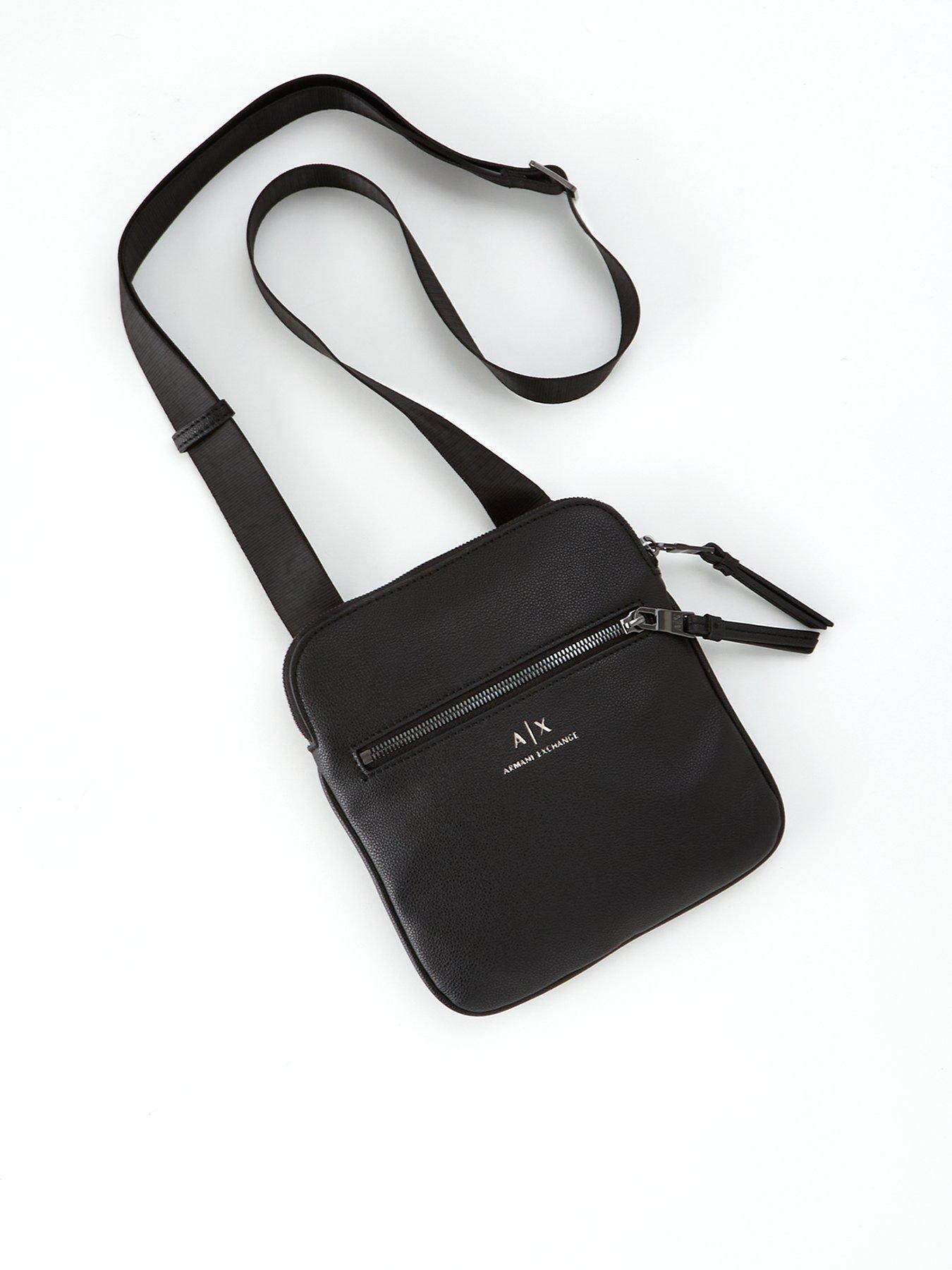 Image 2 of 4 of Armani Exchange Armani Exchange Leather Cross Body Bag - Black