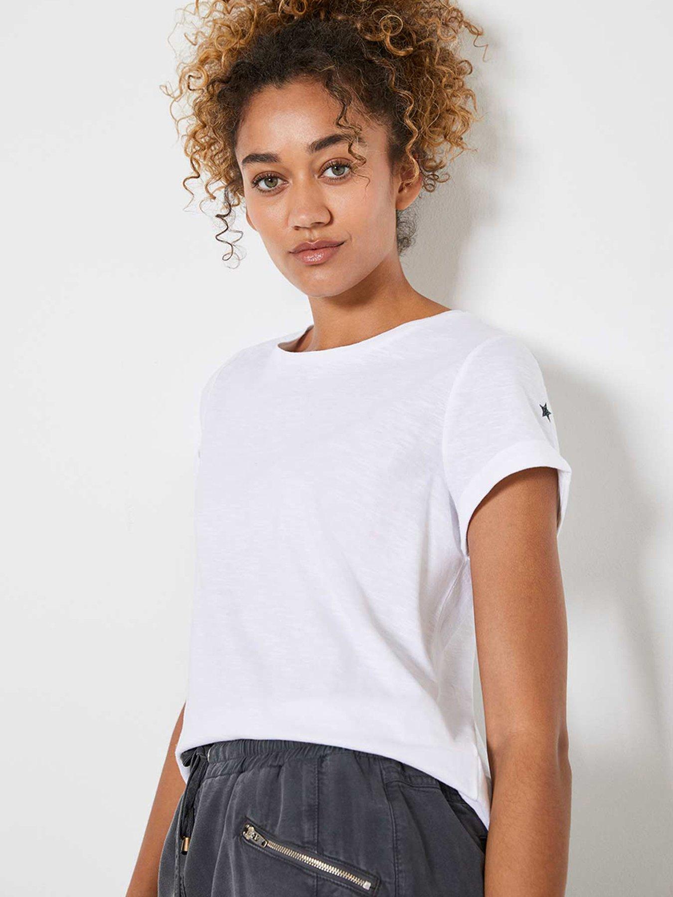 Mint Velvet White Cotton Star T-Shirt