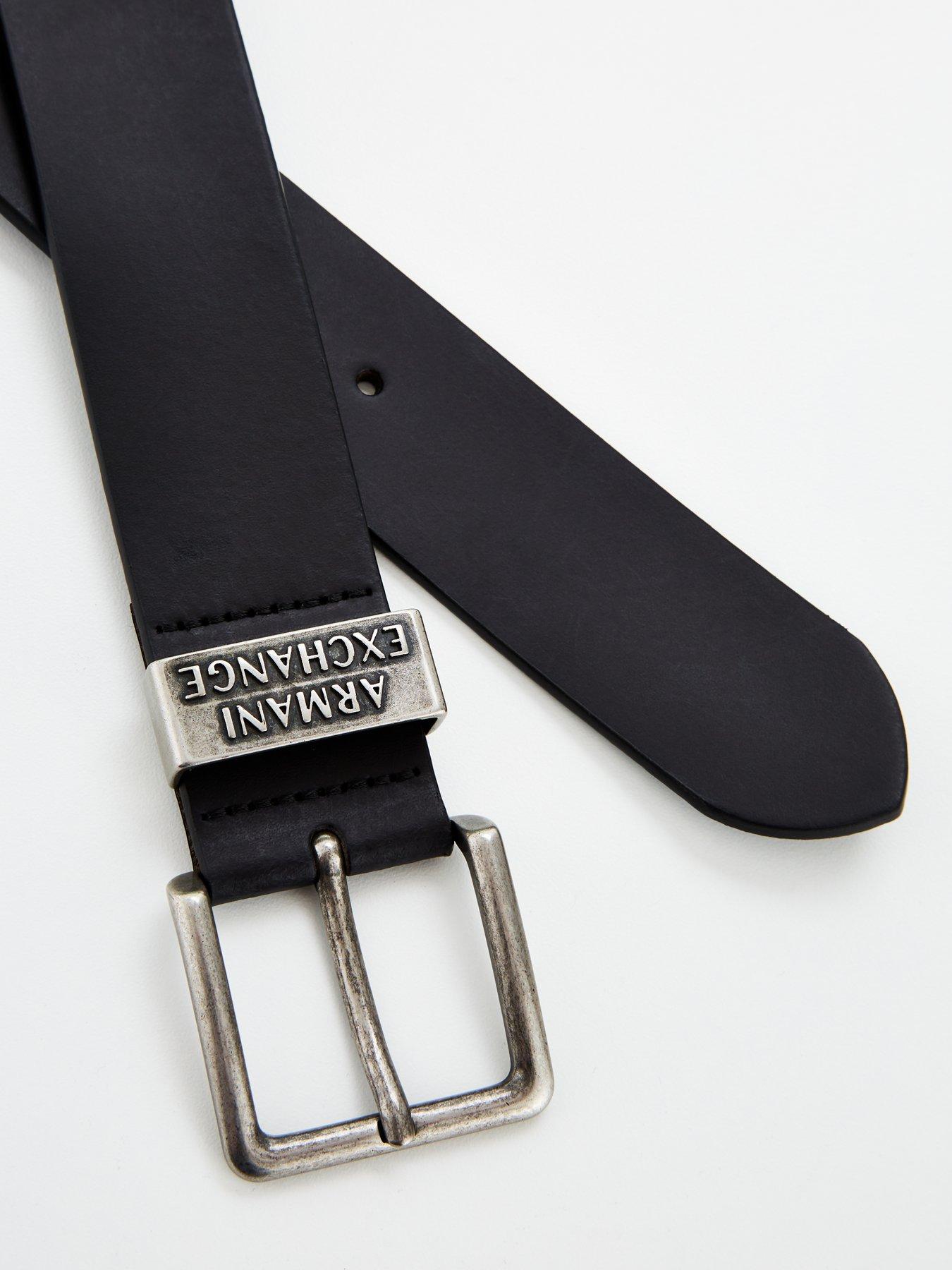 Image 2 of 3 of Armani Exchange Armani Exchange Leather Belt - Black