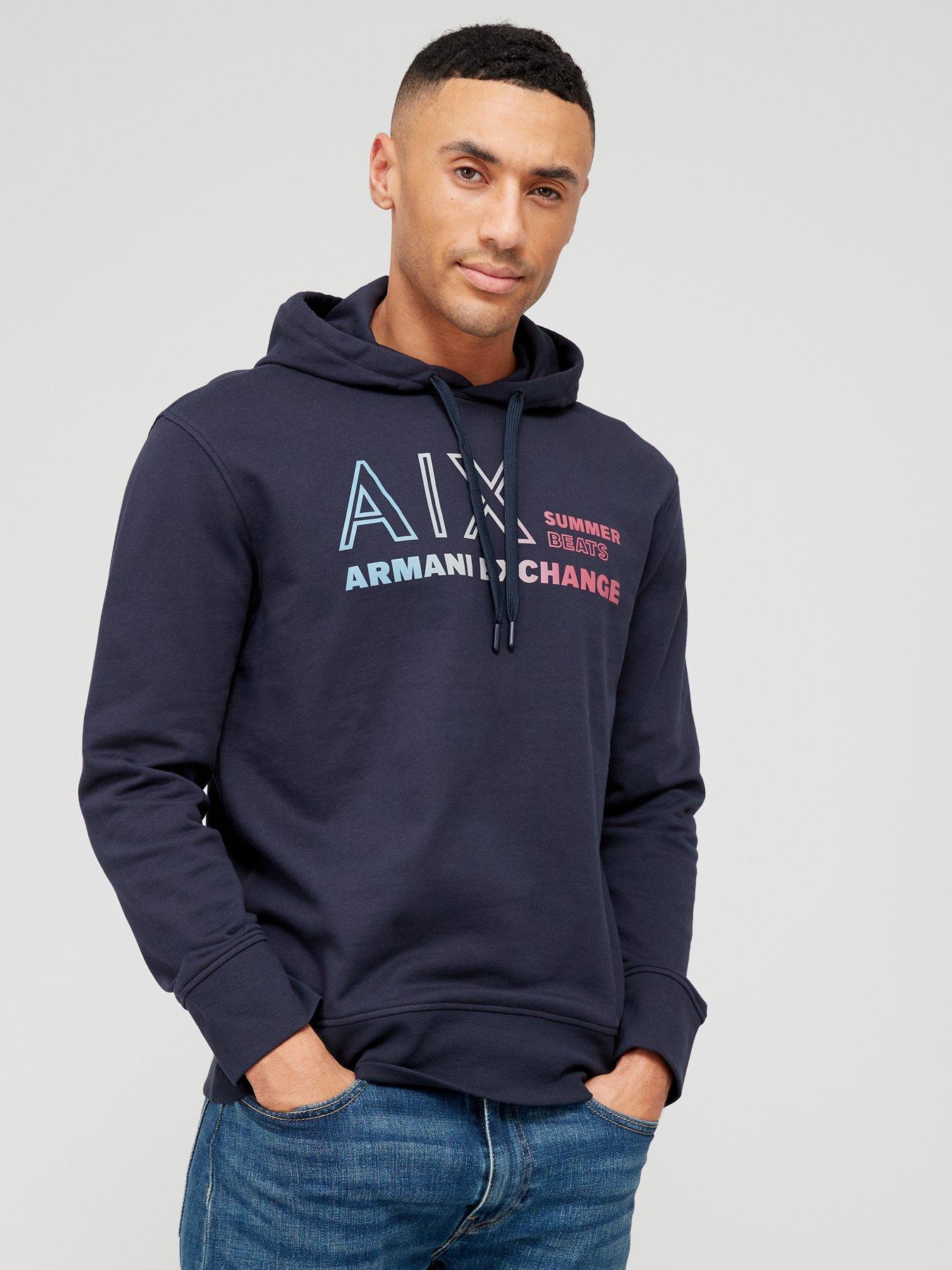 Armani Exchange AX Summer Beats Logo Hoodie Navy Very Ireland