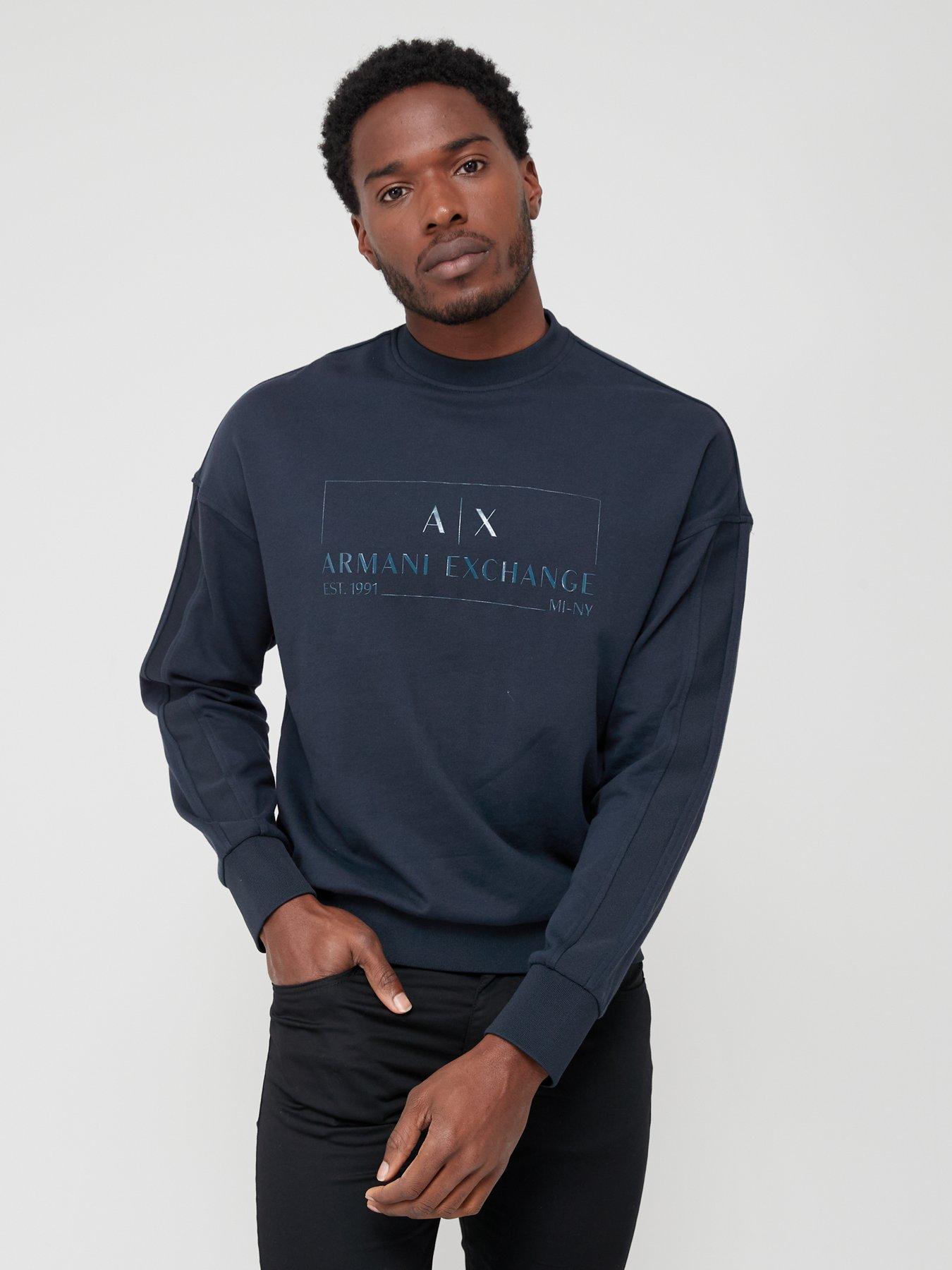 Navy cheap logo sweatshirt